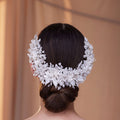 Exquisite Bridal Headpiece with Resin Flowers, Pearls, and Crystal Beads – Bridal Port