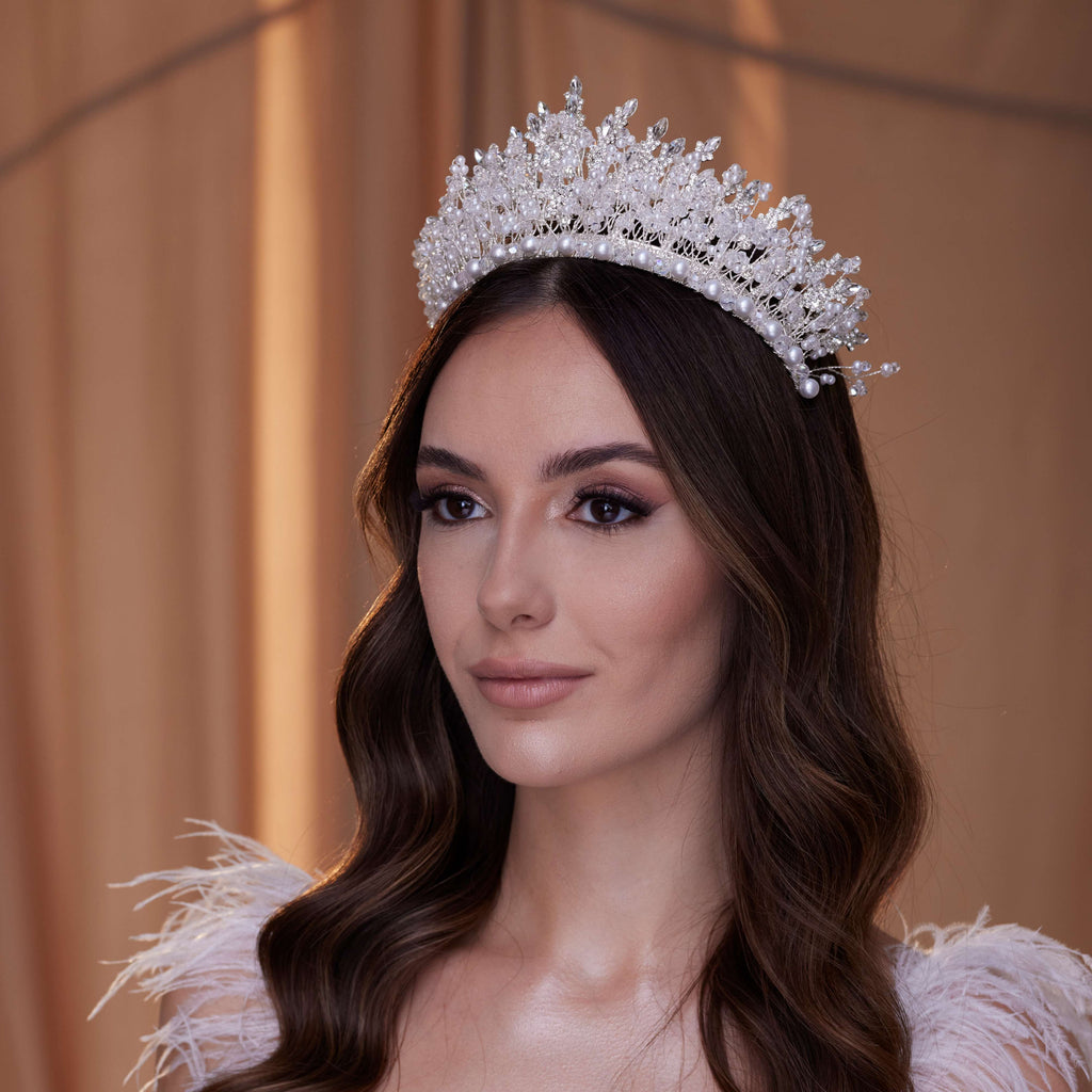 Elegant Pearl Bridal Tiara – Bridal Port, view 2