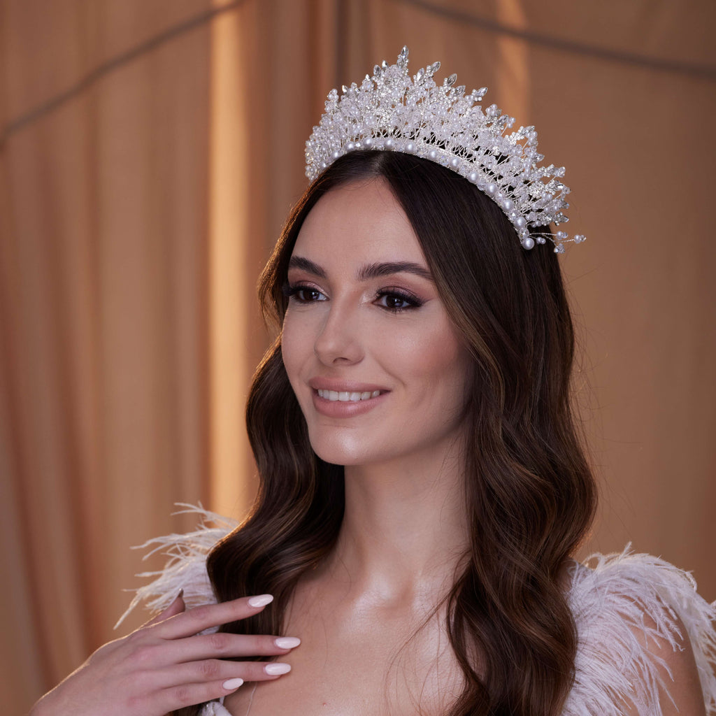 Elegant Pearl Bridal Tiara – Bridal Port, view 3