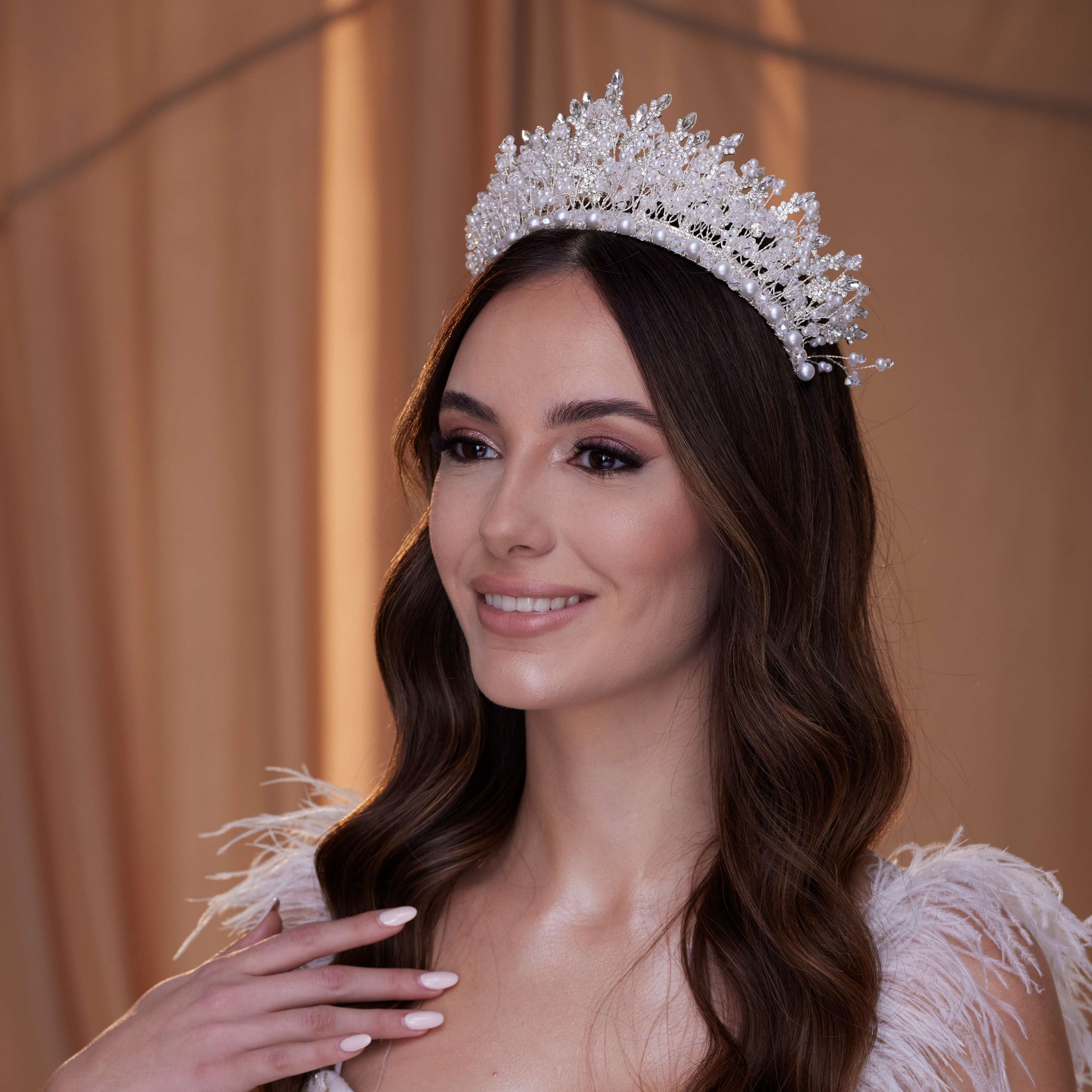 Elegant Pearl Bridal Tiara – Bridal Port, view 3