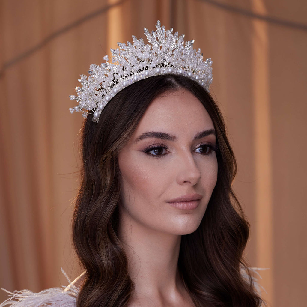 Elegant Pearl Bridal Tiara – Bridal Port, view 5