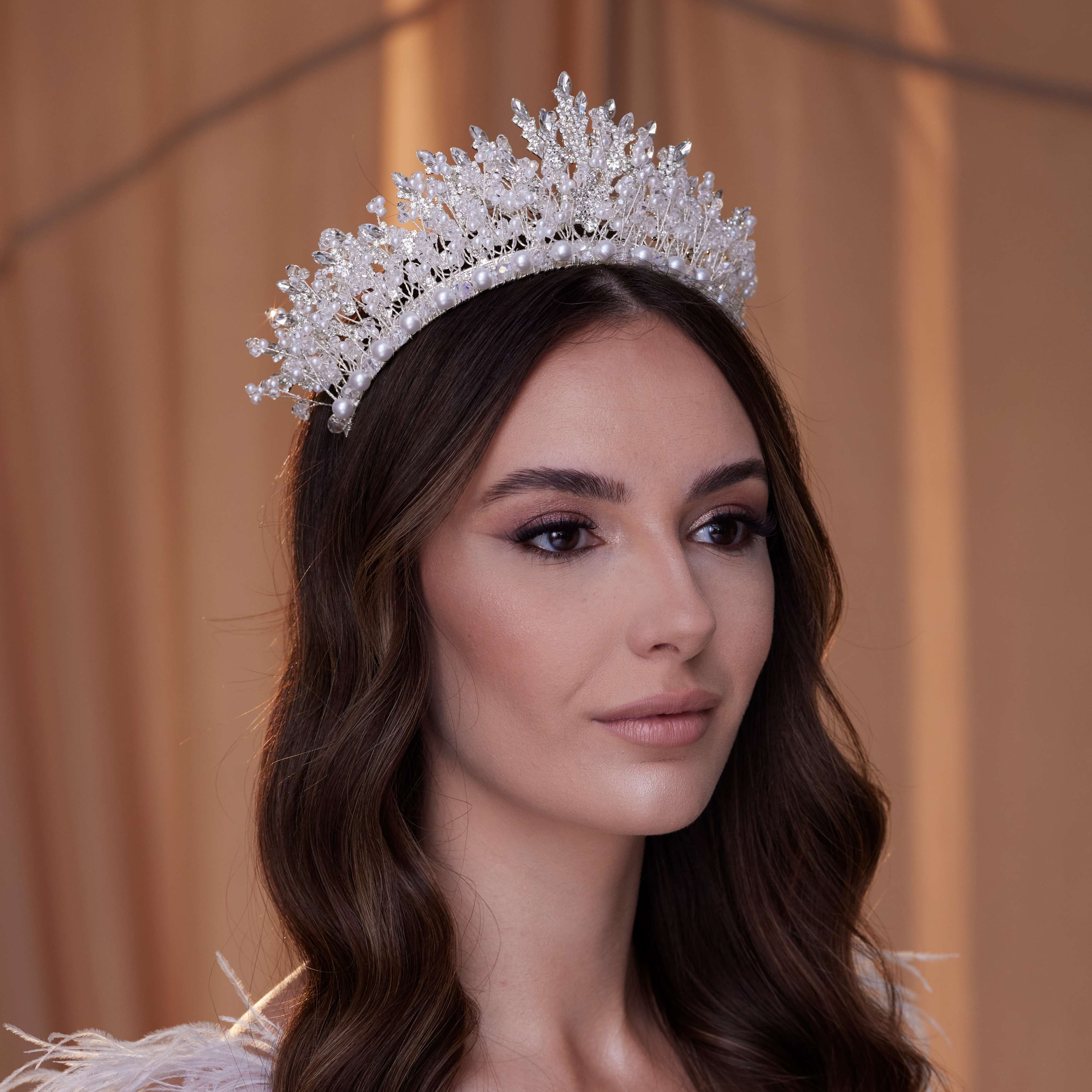 Elegant Pearl Bridal Tiara – Bridal Port, view 5