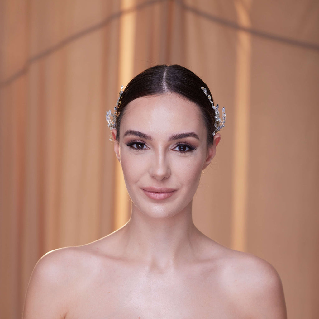 Two-Piece Crystal Beaded Headpiece – Bridal Port, view 4