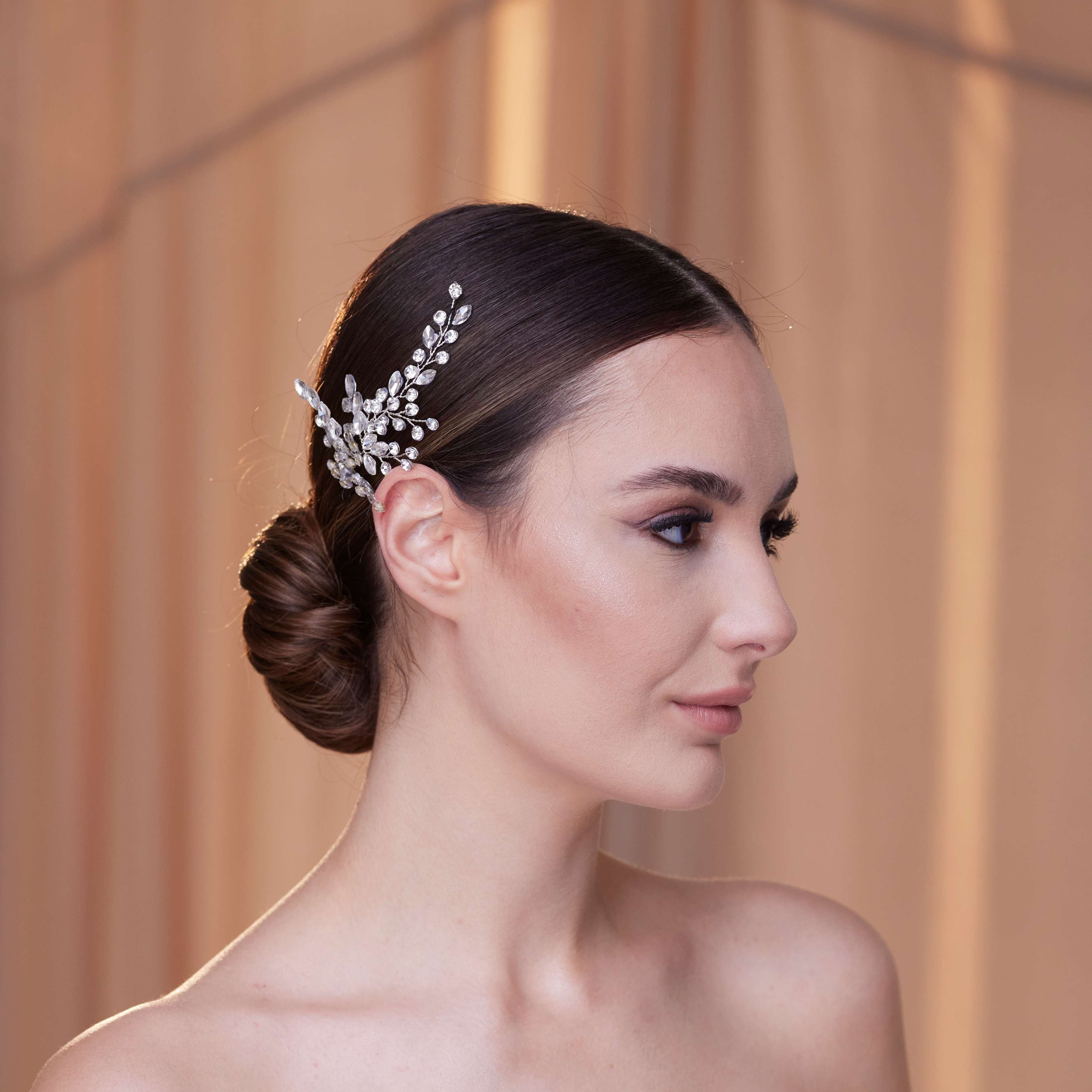Two-Piece Crystal Beaded Headpiece – Bridal Port, view 6