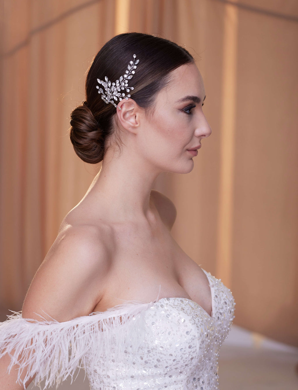 Two-Piece Crystal Beaded Headpiece – Bridal Port, view 2