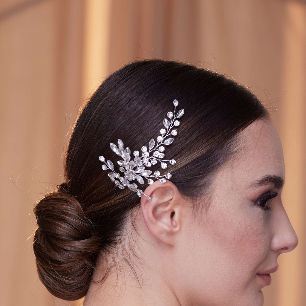 Two-Piece Crystal Beaded Headpiece – Bridal Port, view 7