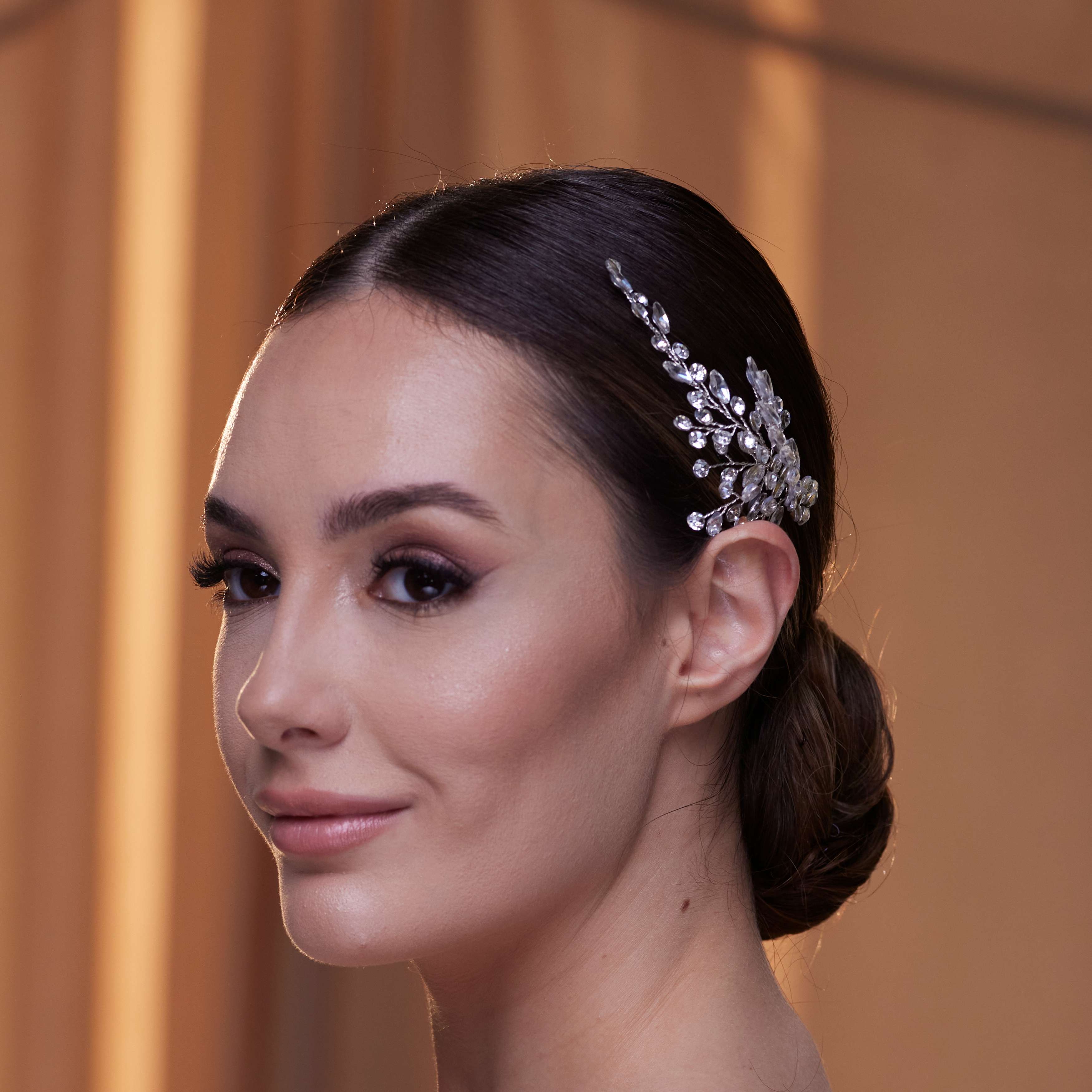 Two-Piece Crystal Beaded Headpiece – Bridal Port, view 8