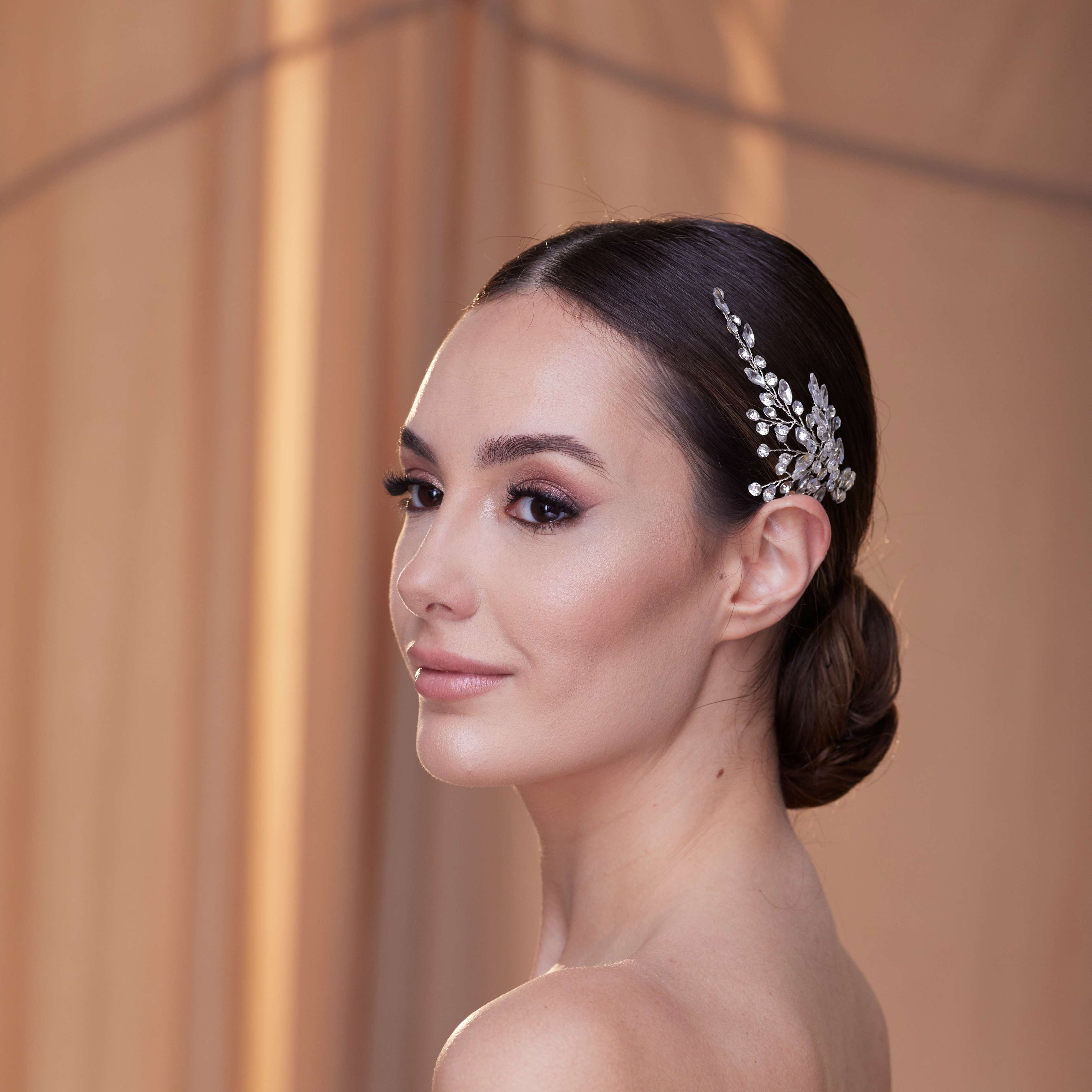 Two-Piece Crystal Beaded Headpiece – Bridal Port, view 3