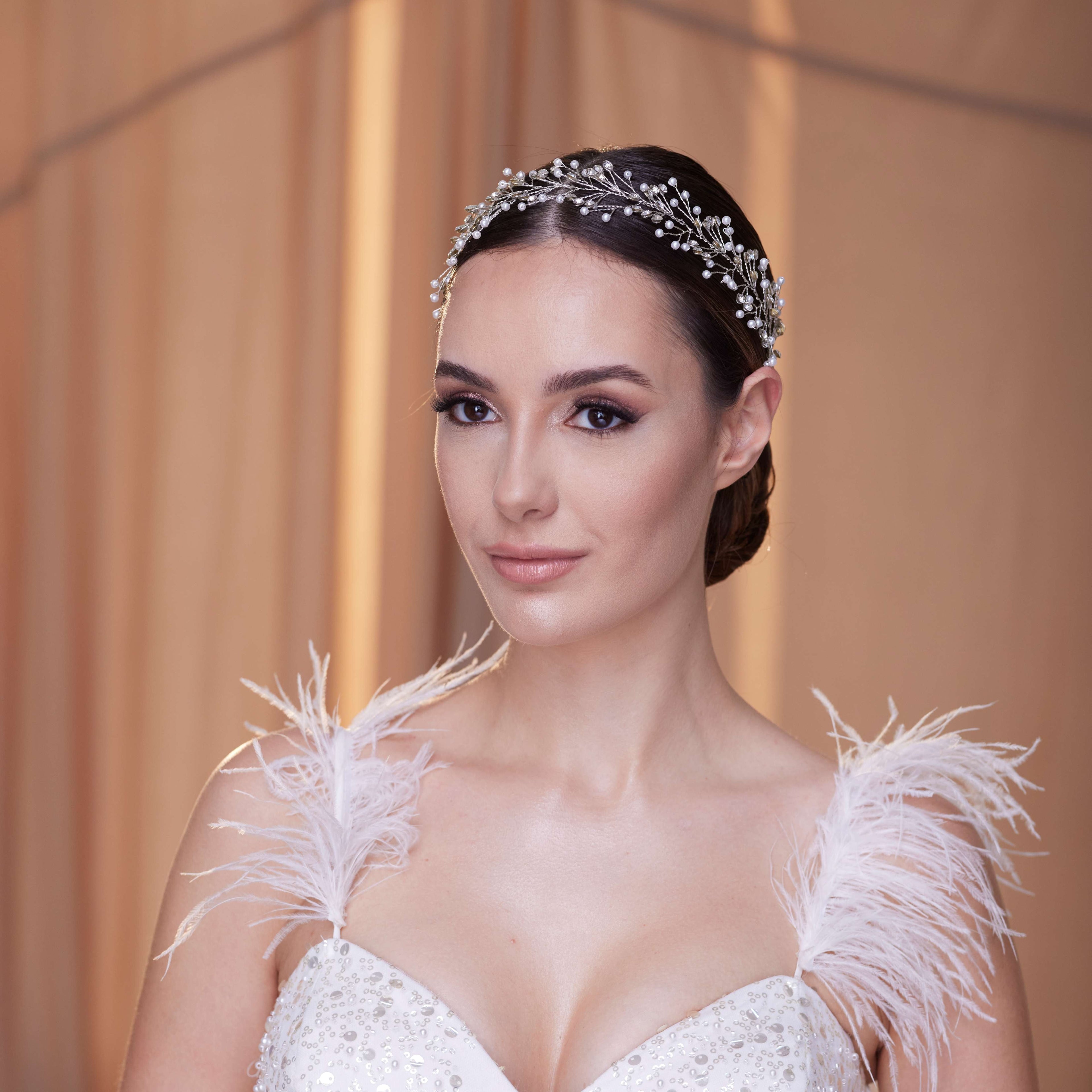Crystal and Pearl Bridal Hairvine – Bridal Port, view 2