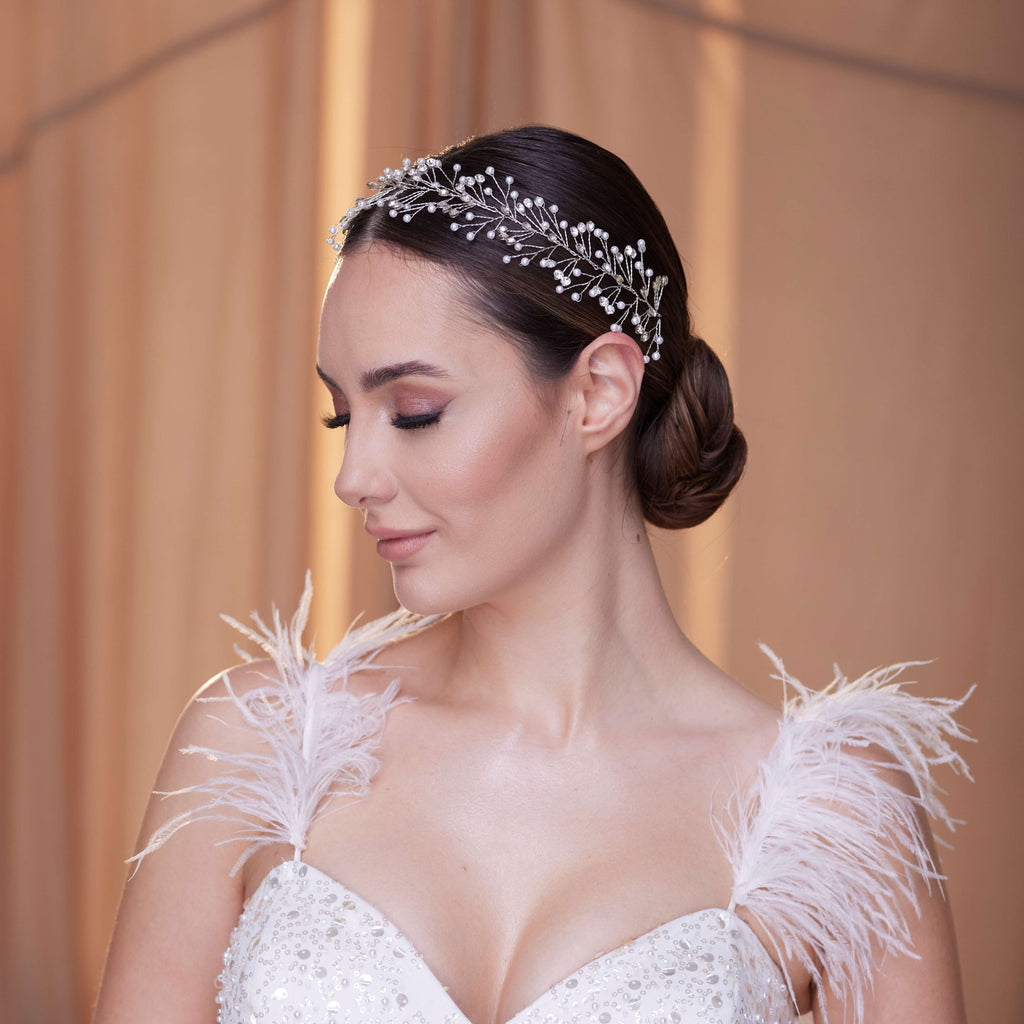 Crystal and Pearl Bridal Hairvine – Bridal Port, view 4