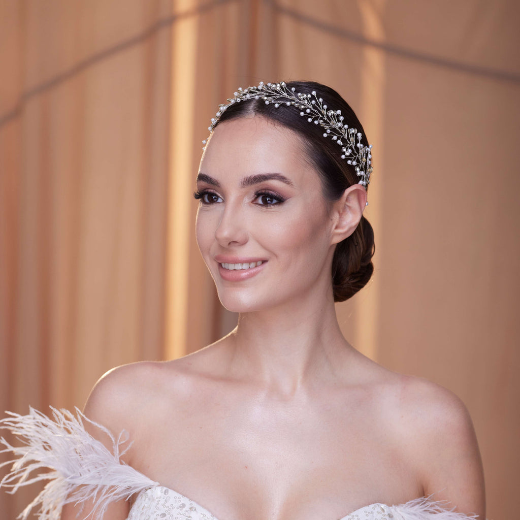 Crystal and Pearl Bridal Hairvine – Bridal Port, view 5
