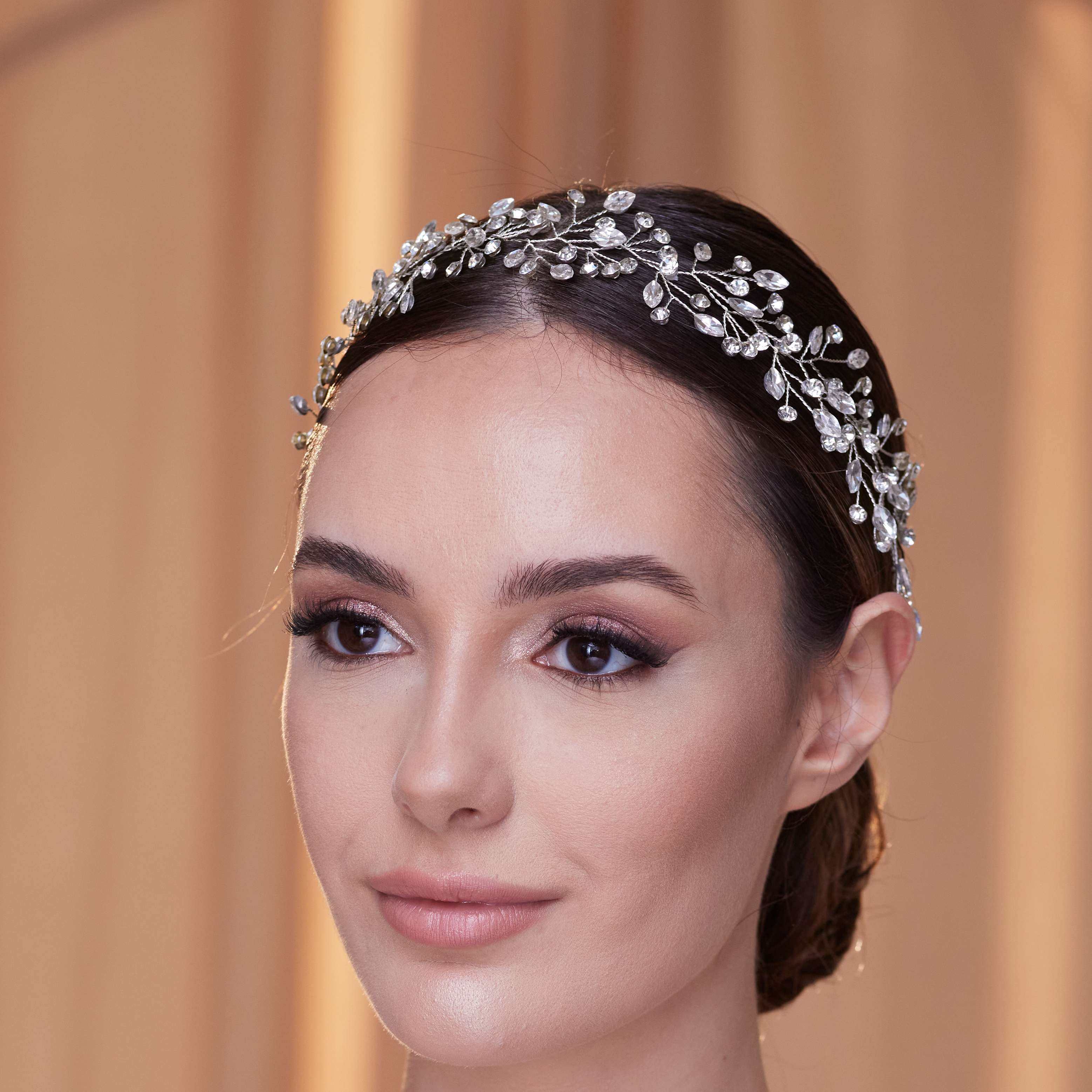 Delicate Crystal Bead and Rhinestone Hair Vine – Bridal Port, view 4