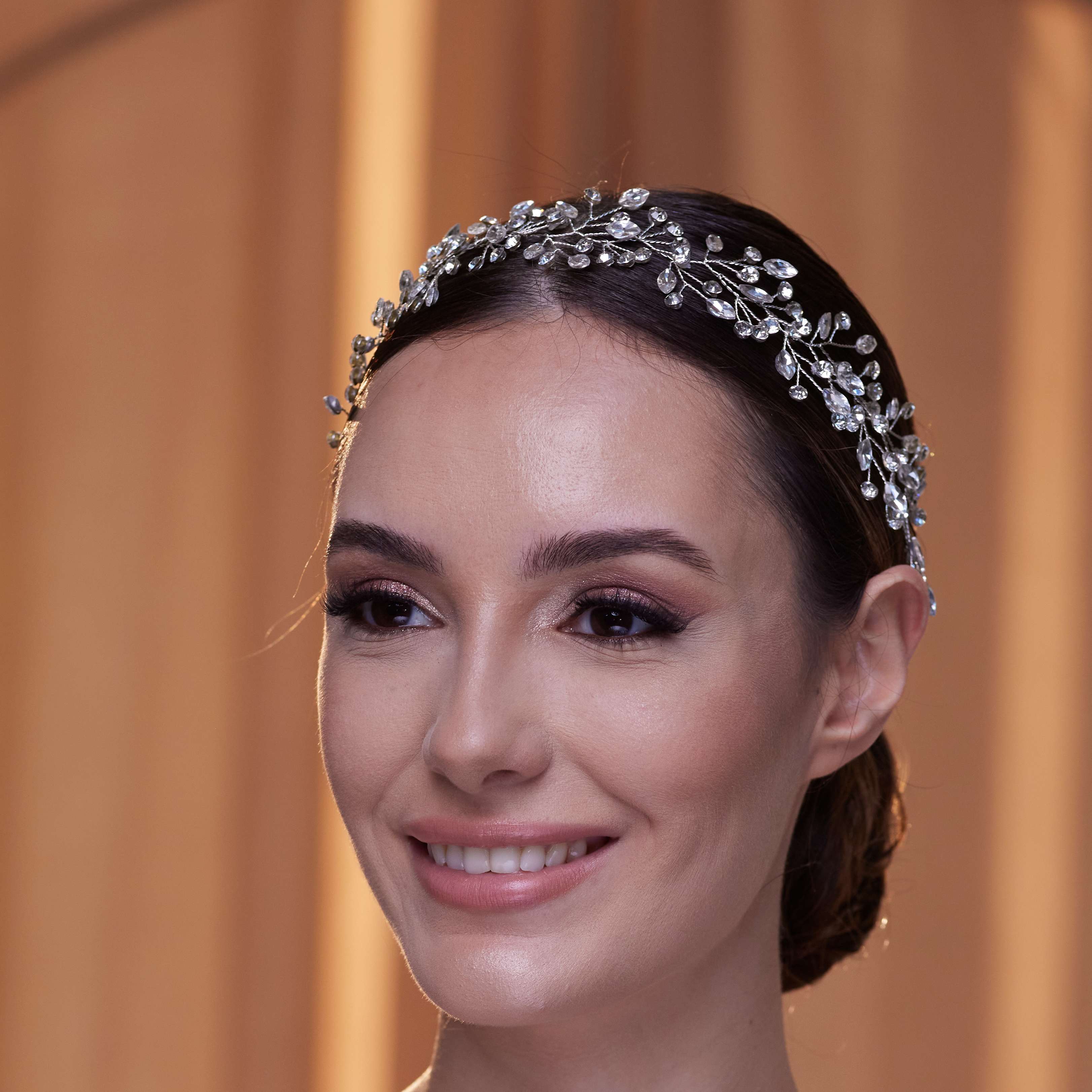 Delicate Crystal Bead and Rhinestone Hair Vine – Bridal Port, view 5
