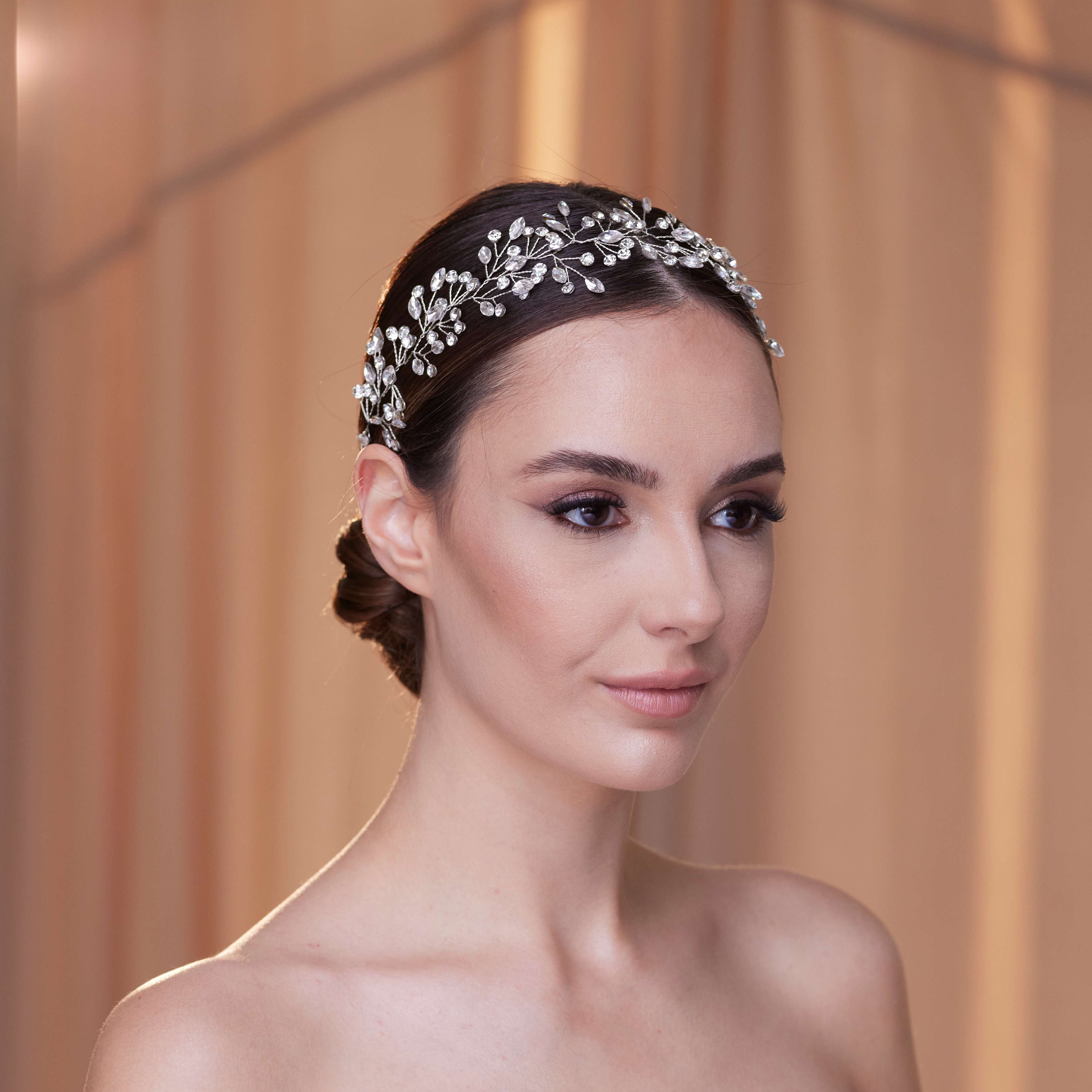 Delicate Crystal Bead and Rhinestone Hair Vine – Bridal Port