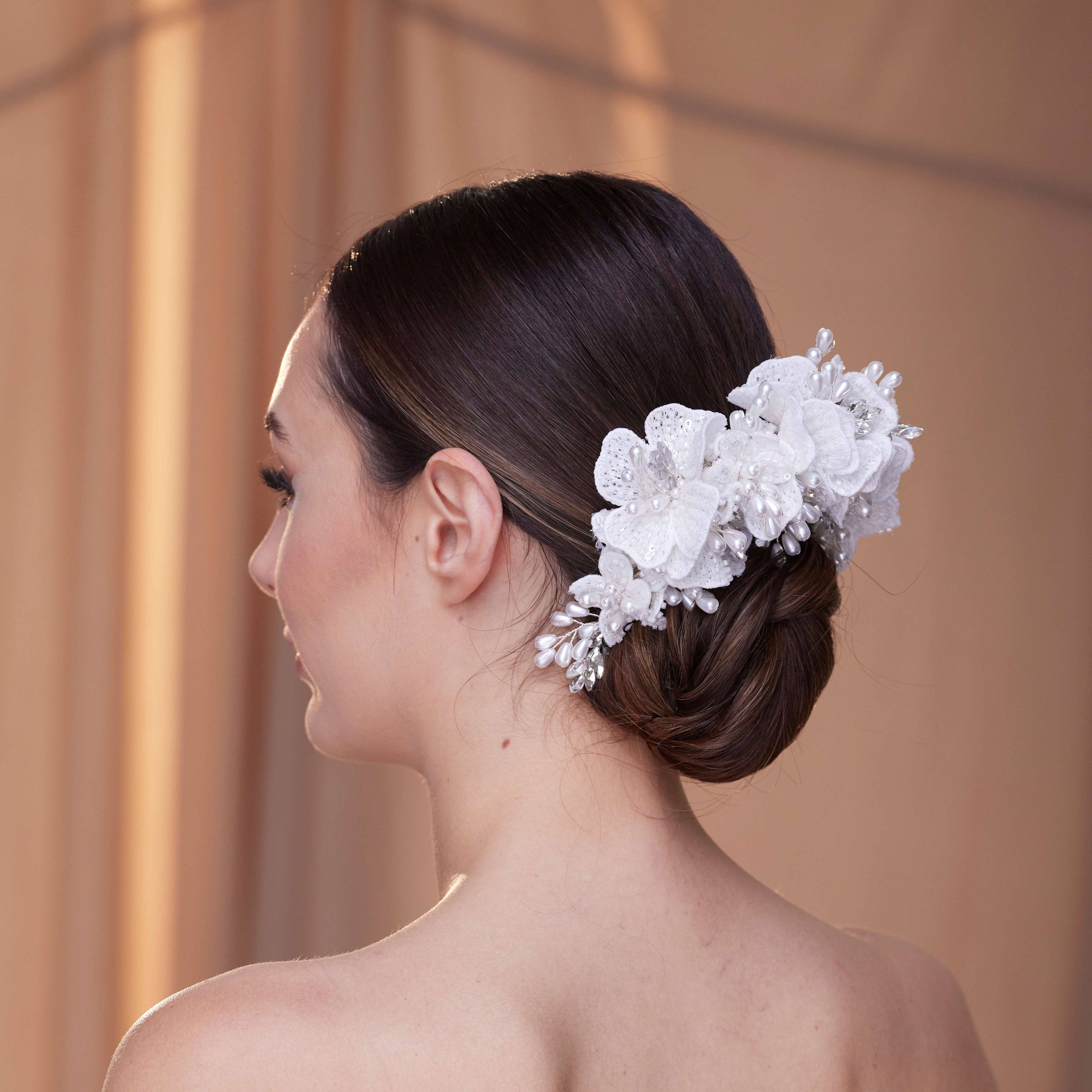 Elegant Hair Vine with Felt Flowers – Bridal Port, view 2