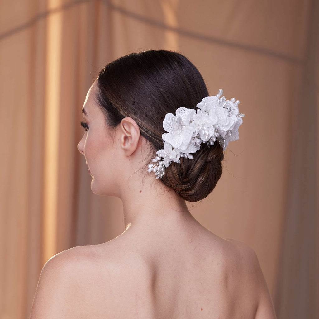 Elegant Hair Vine with Felt Flowers – Bridal Port, view 3
