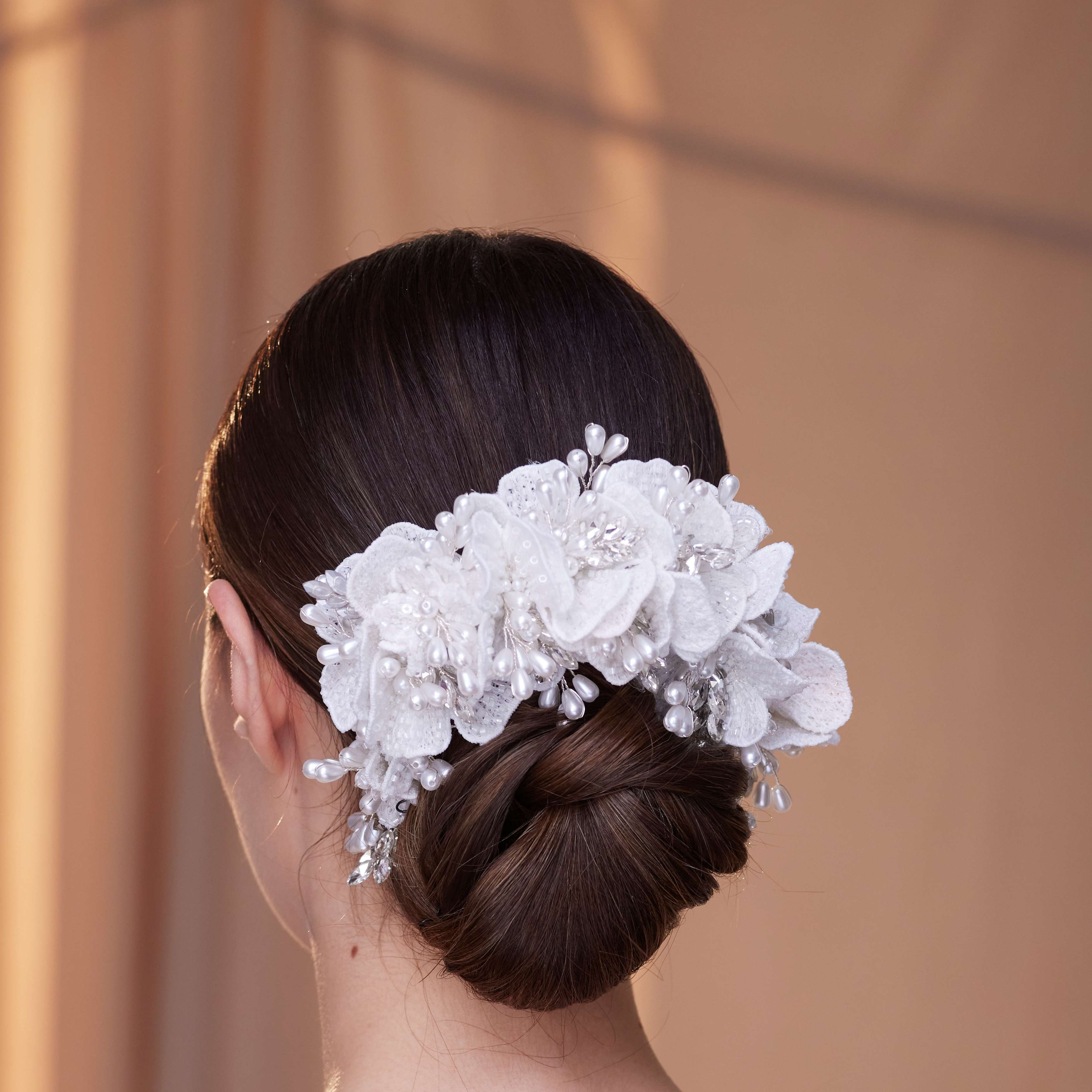 Elegant Hair Vine with Felt Flowers – Bridal Port, view 4