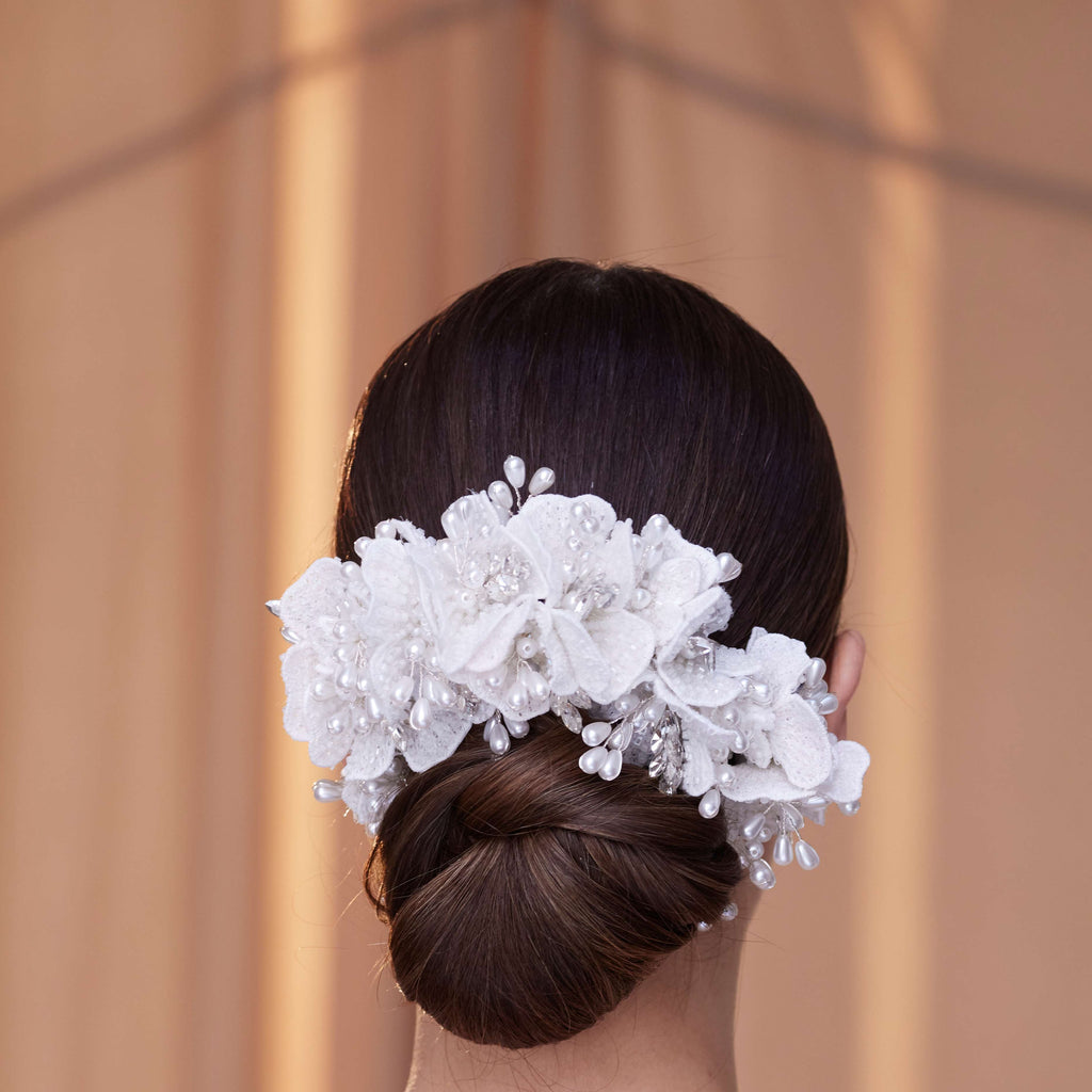 Elegant Hair Vine with Felt Flowers – Bridal Port, view 5