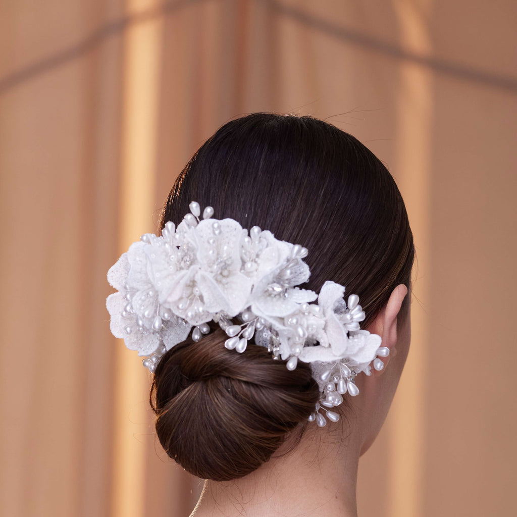 Elegant Hair Vine with Felt Flowers – Bridal Port, view 8