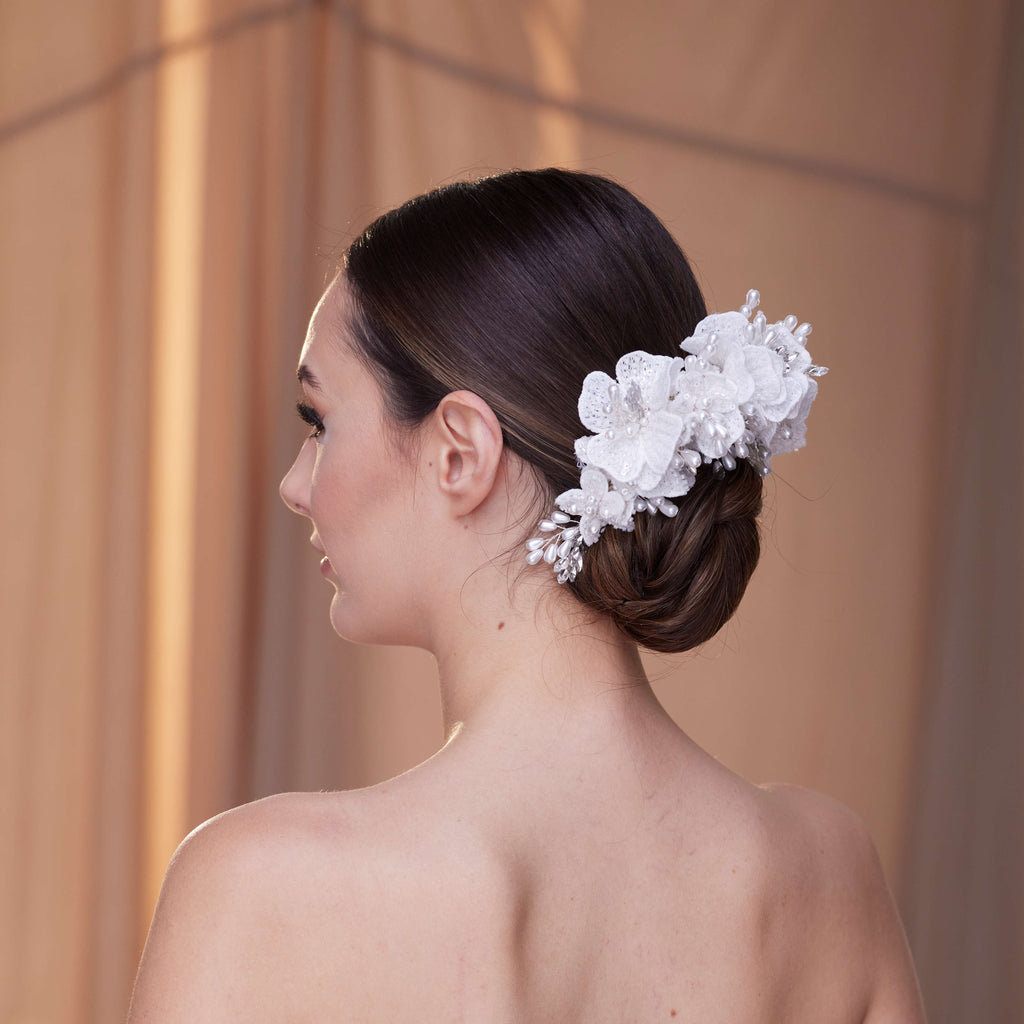 Elegant Hair Vine with Felt Flowers – Bridal Port