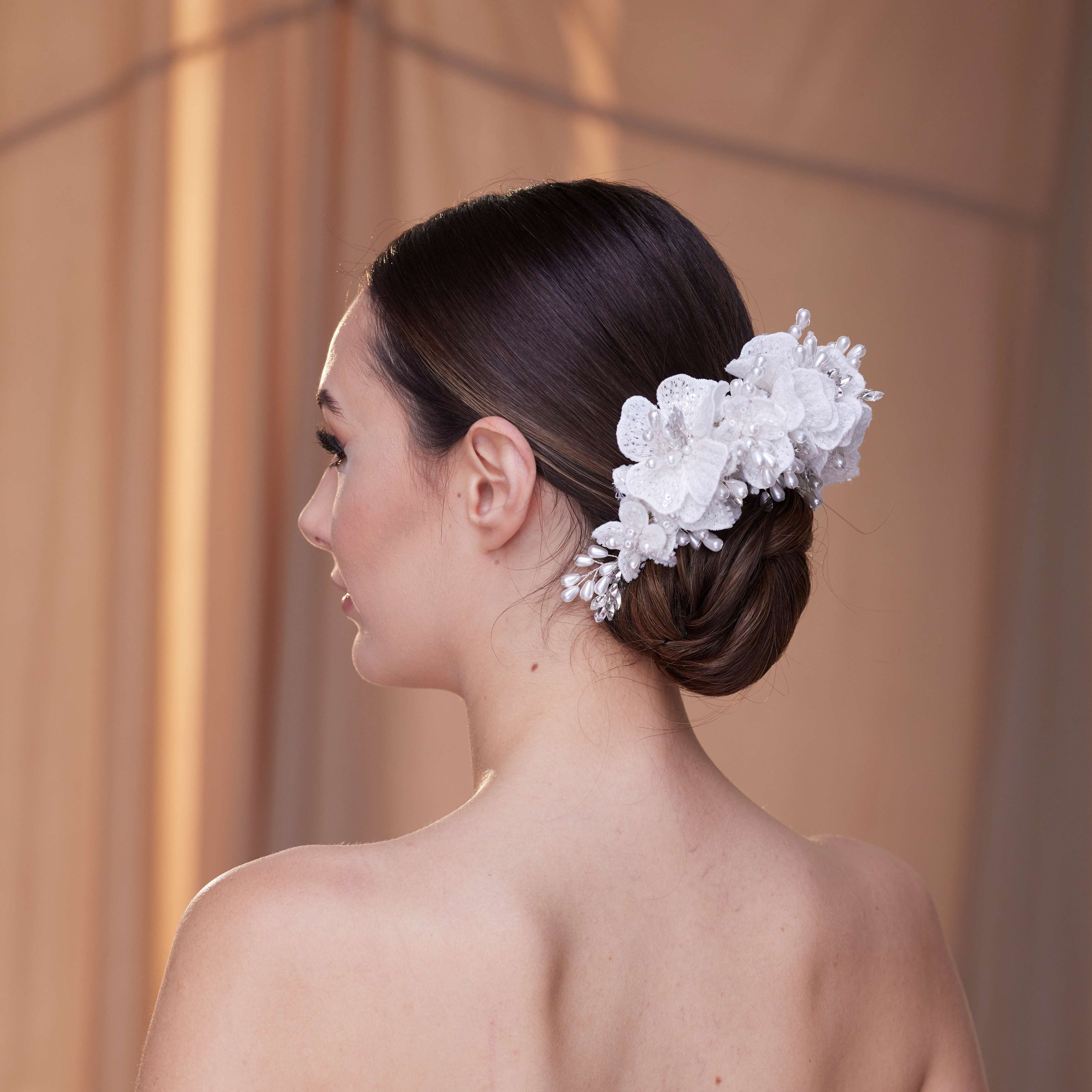 Elegant Hair Vine with Felt Flowers – Bridal Port