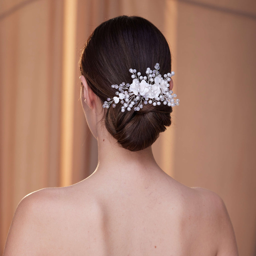 Elegant Hair Vine with Resin Flowers – Bridal Port, view 2