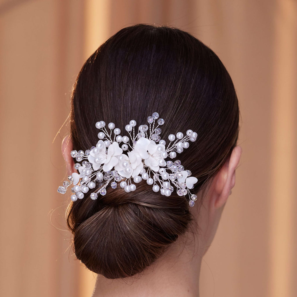 Elegant Hair Vine with Resin Flowers – Bridal Port, view 3