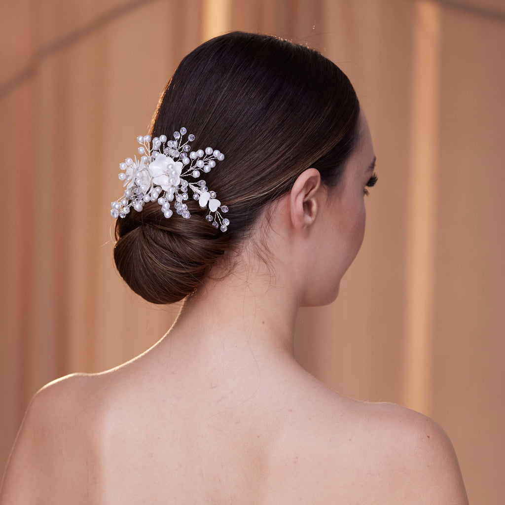 Elegant Hair Vine with Resin Flowers – Bridal Port, view 4