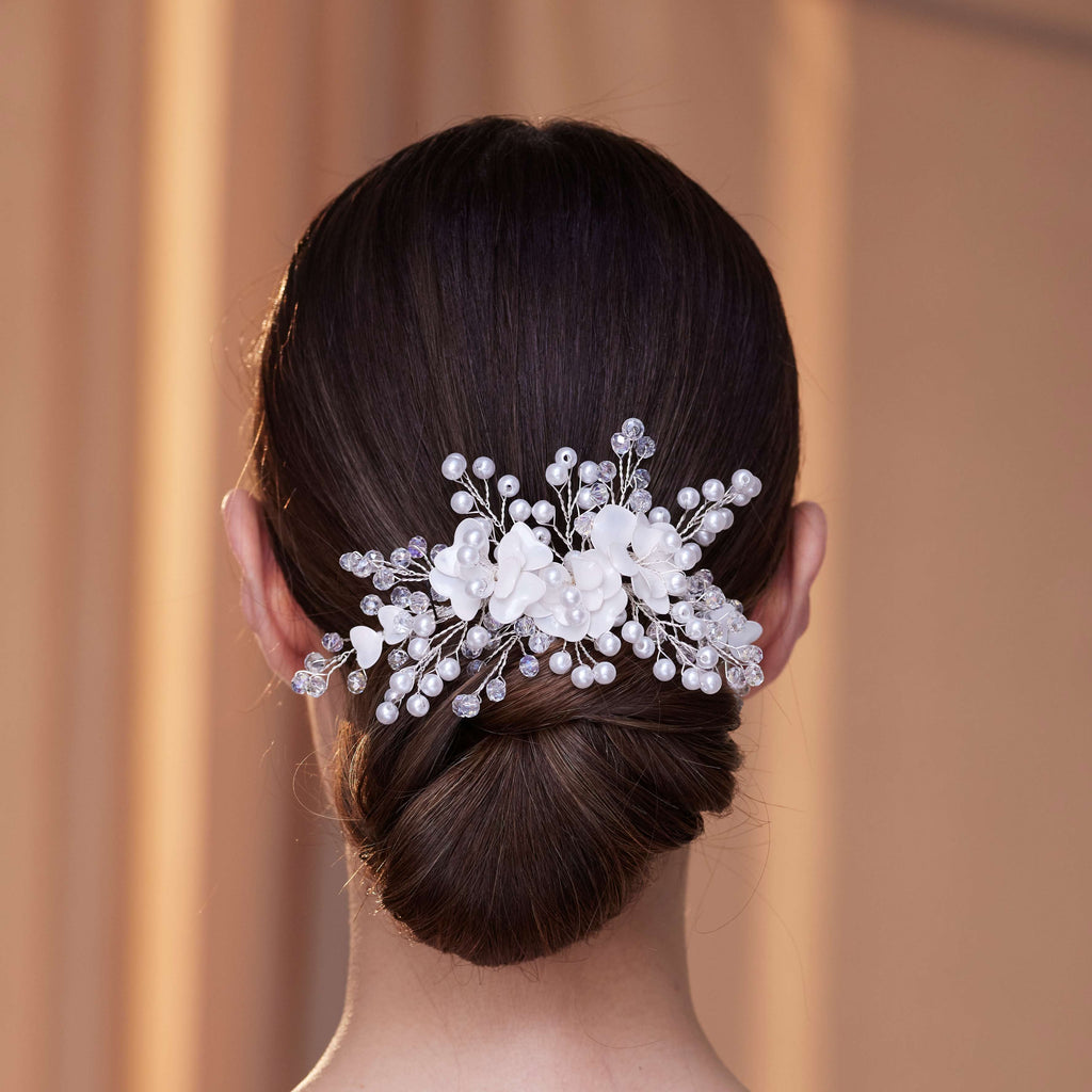 Elegant Hair Vine with Resin Flowers – Bridal Port, view 5
