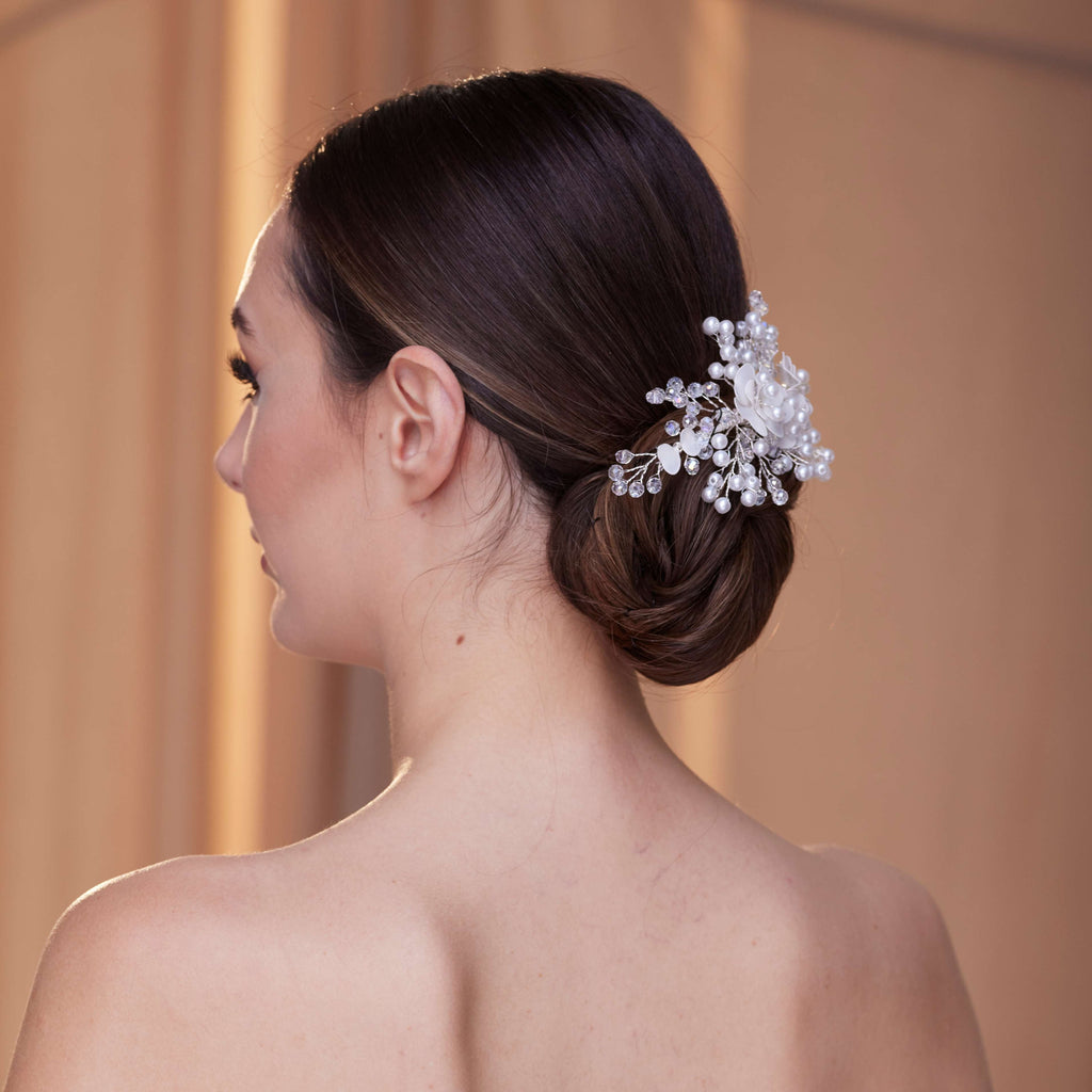 Elegant Hair Vine with Resin Flowers – Bridal Port, view 7
