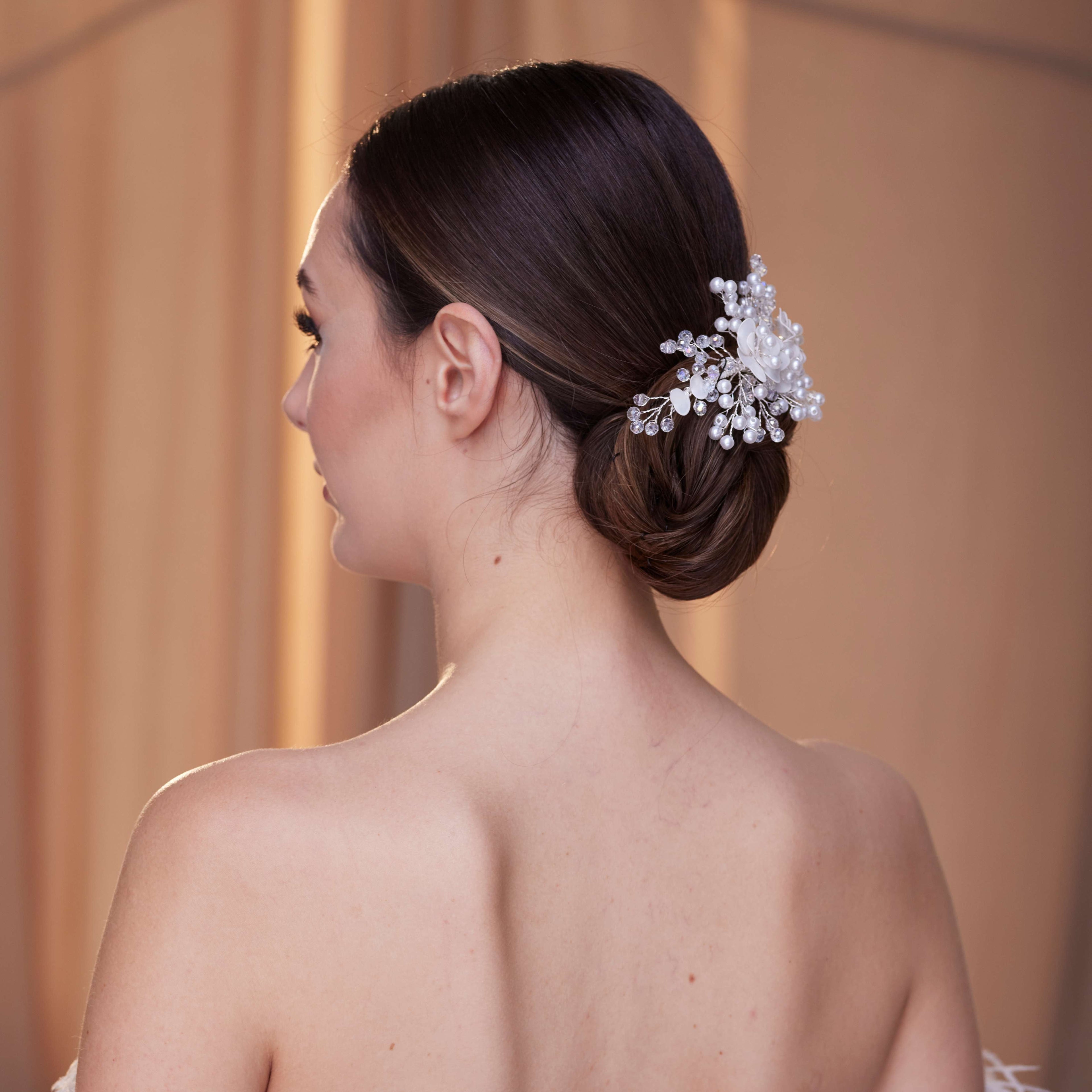 Elegant Hair Vine with Resin Flowers – Bridal Port, view 6