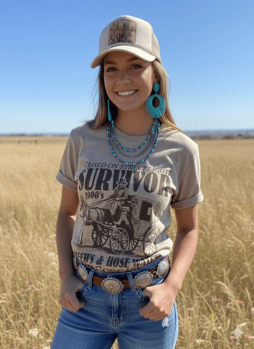 Wild Junkie 1900's Survivor Graphic Tee — construction detail