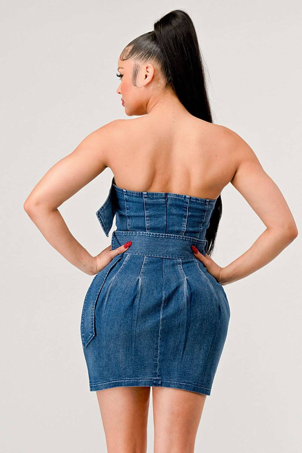 Buckle up denim delight dress