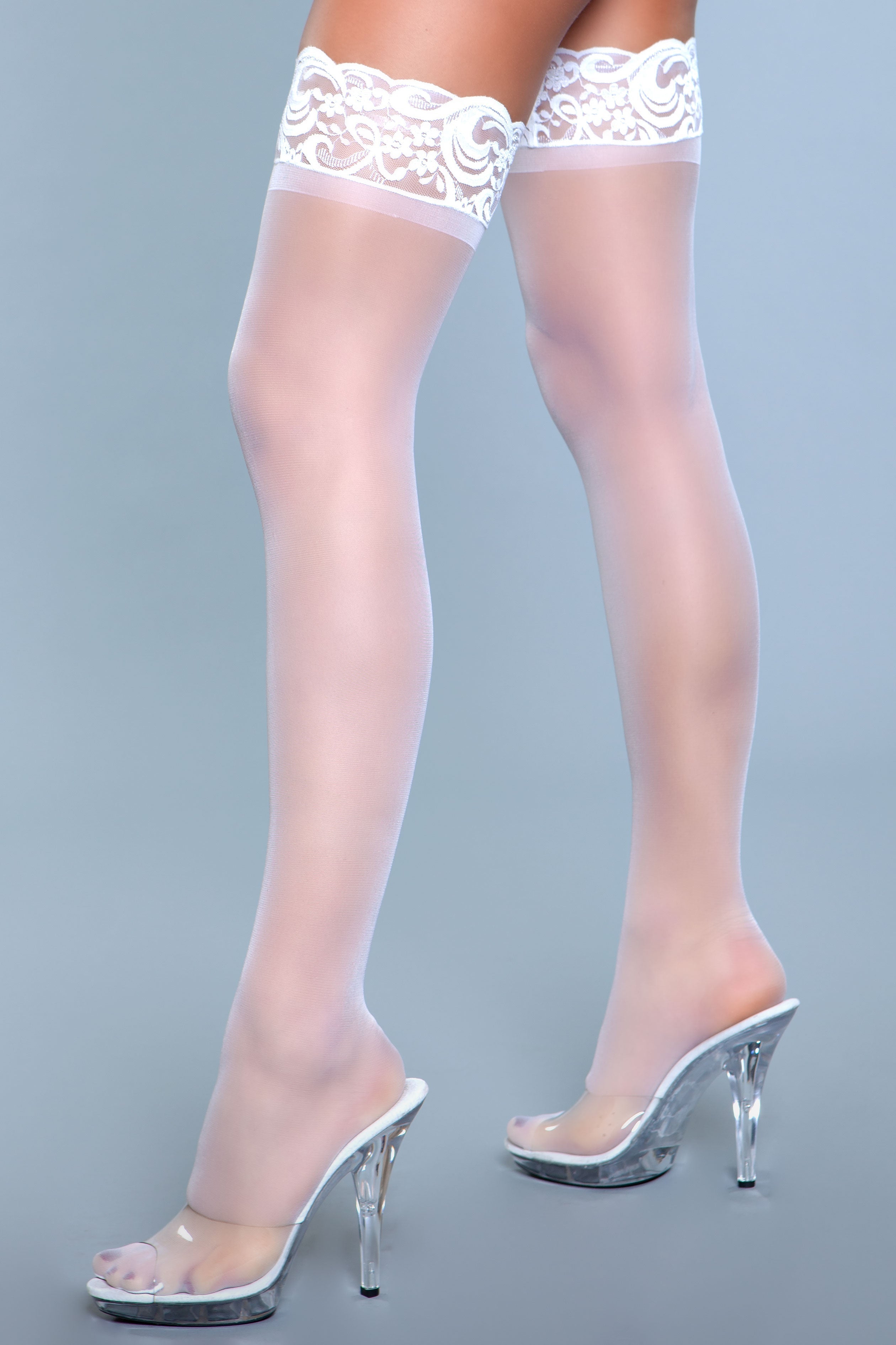 Love Spark Cove | Intimate Apparel, Pleasure Shop & Free Shipping 1919 Lace Over It Thigh Highs — fabric or material detail
