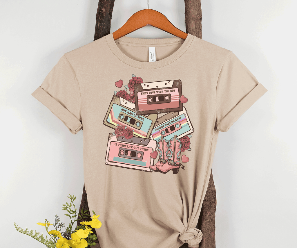 A Blessed Texas Mess Boutique 90's Country Music Vintage Cassetts Tapes, Country Western Valentine… — lifestyle worn / used context