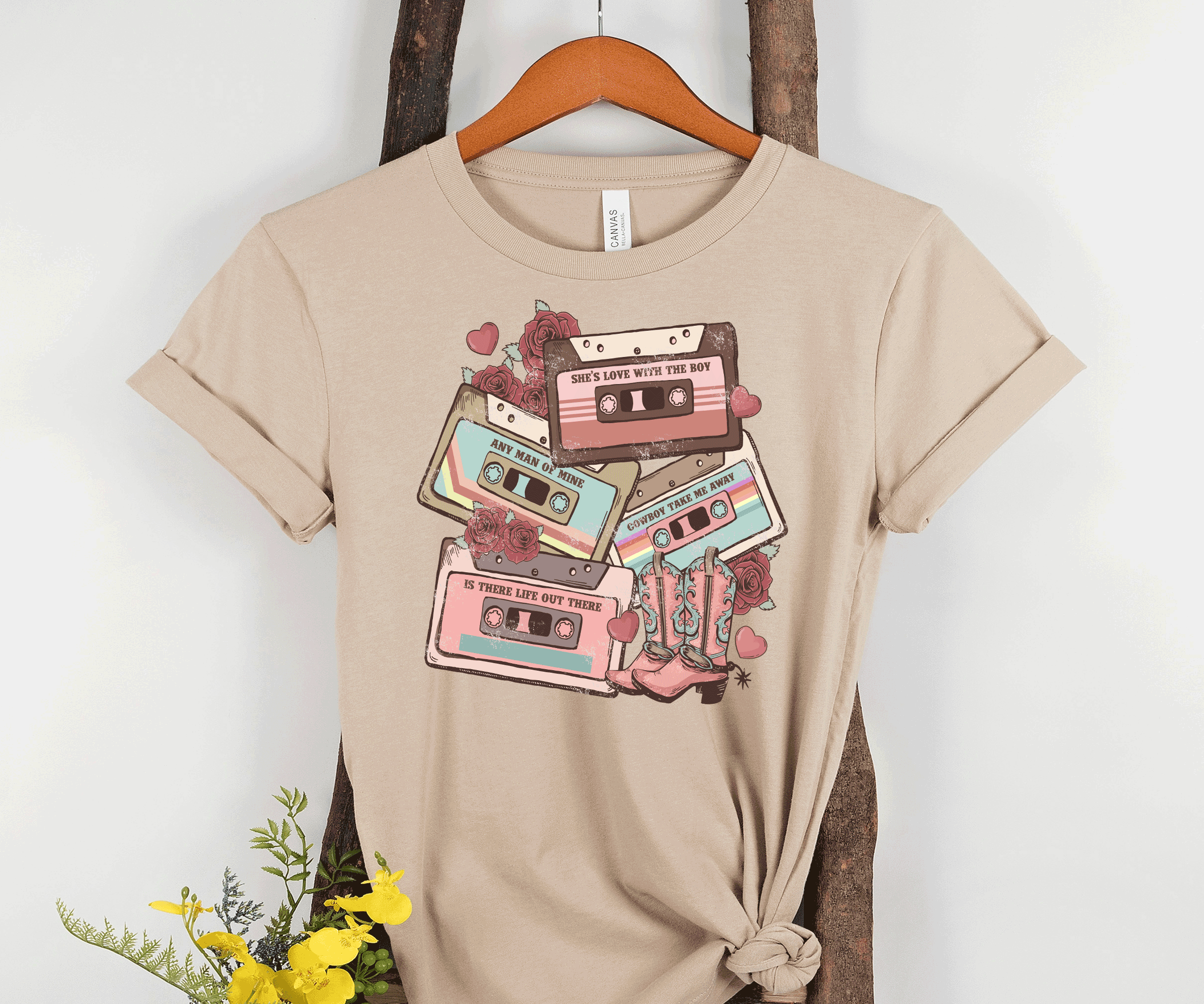 A Blessed Texas Mess Boutique 90's Country Music Vintage Cassetts Tapes, Country Western Valentine… — lifestyle worn / used context