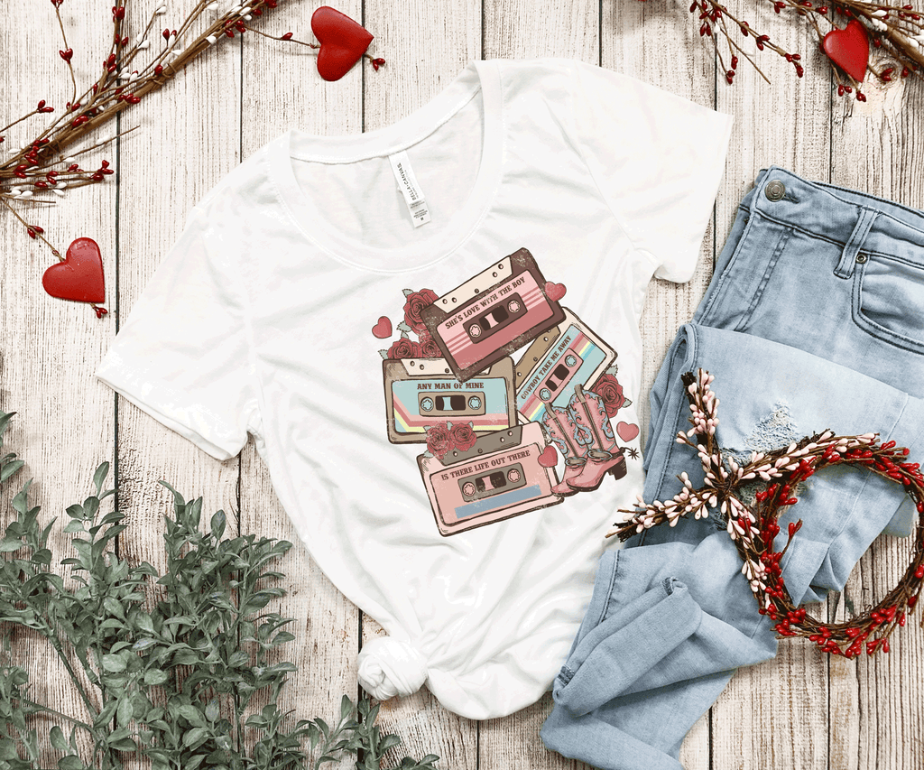 A Blessed Texas Mess Boutique 90's Country Music Vintage Cassetts Tapes, Country Western Valentine… — construction detail