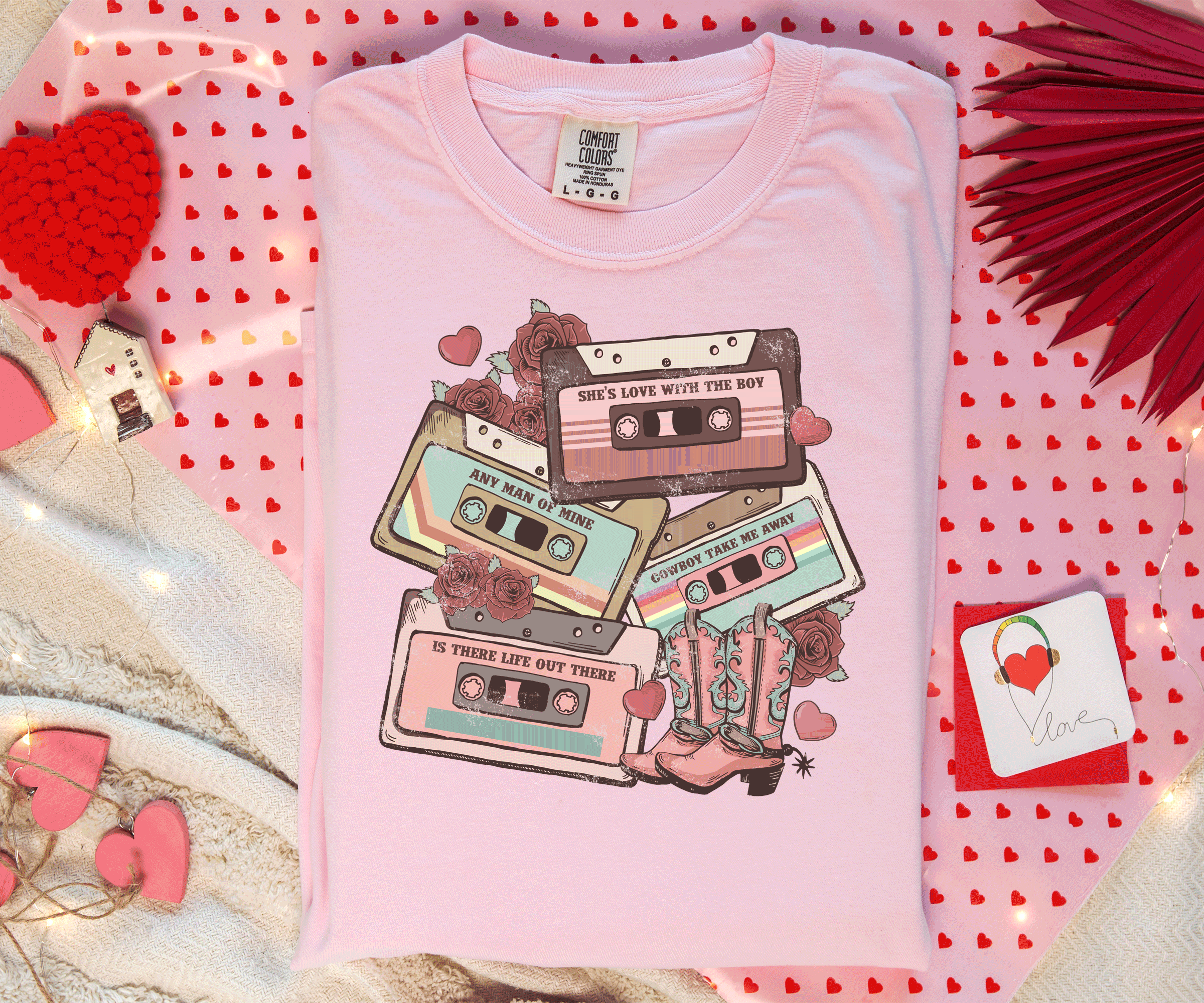 A Blessed Texas Mess Boutique 90's Country Music Vintage Cassetts Tapes, Country Western Valentine… — main product shot