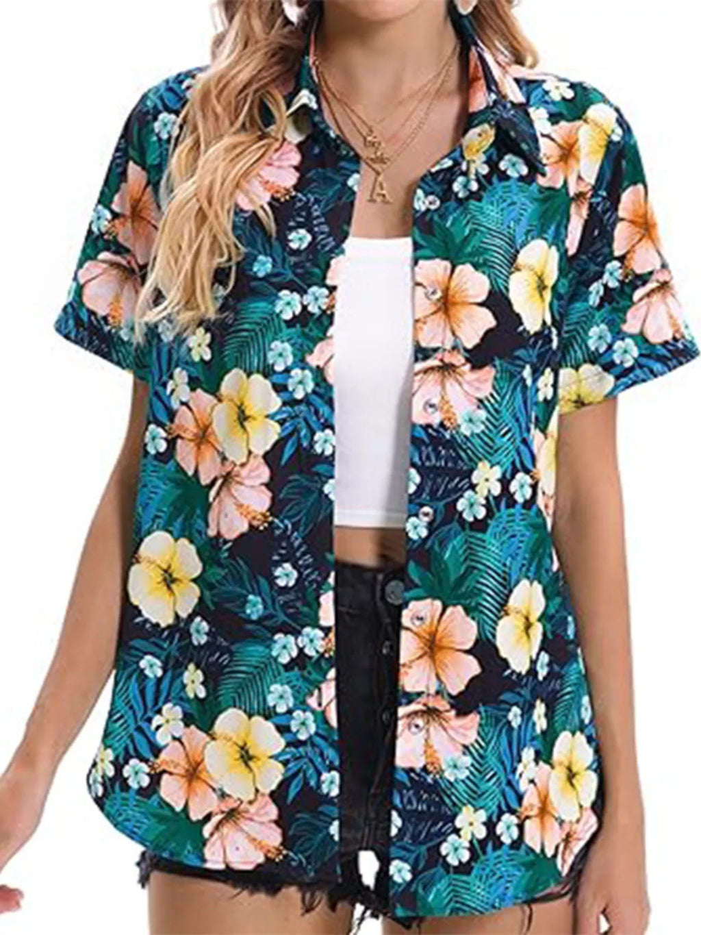 Plant Print Short Sleeve Shirt