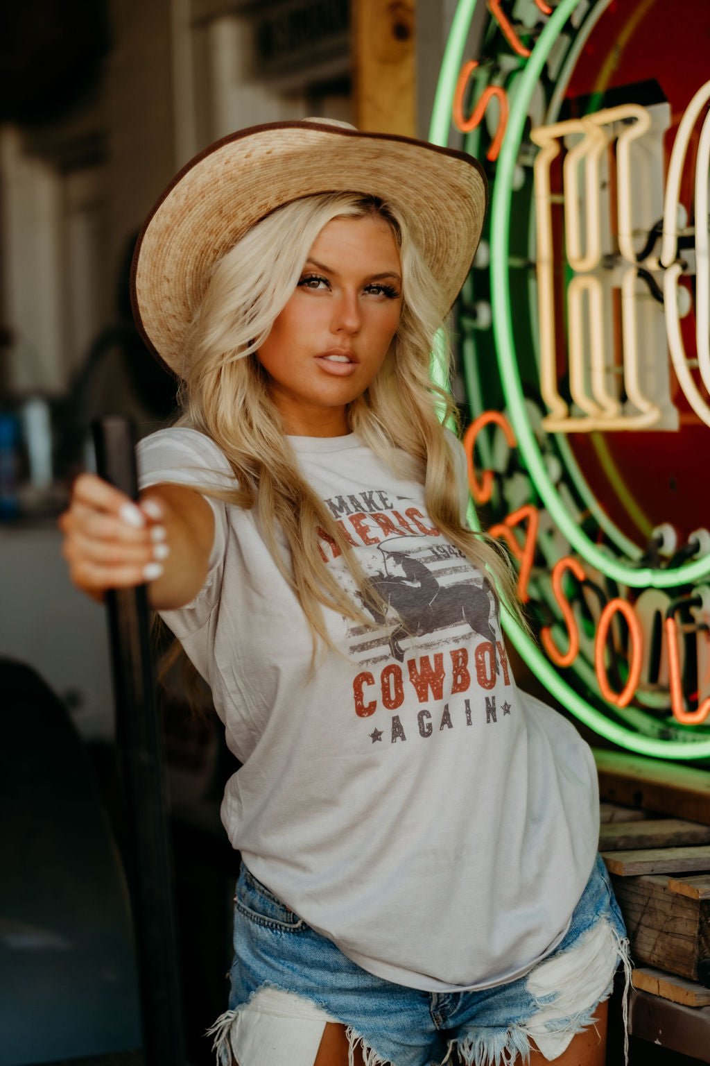 Wild Junkie 1942 America Cowboy Graphic Tee — lifestyle context