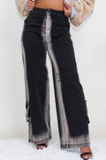 WHIMSY BLACK LINE WASHED CASUAL DENIM JEANS