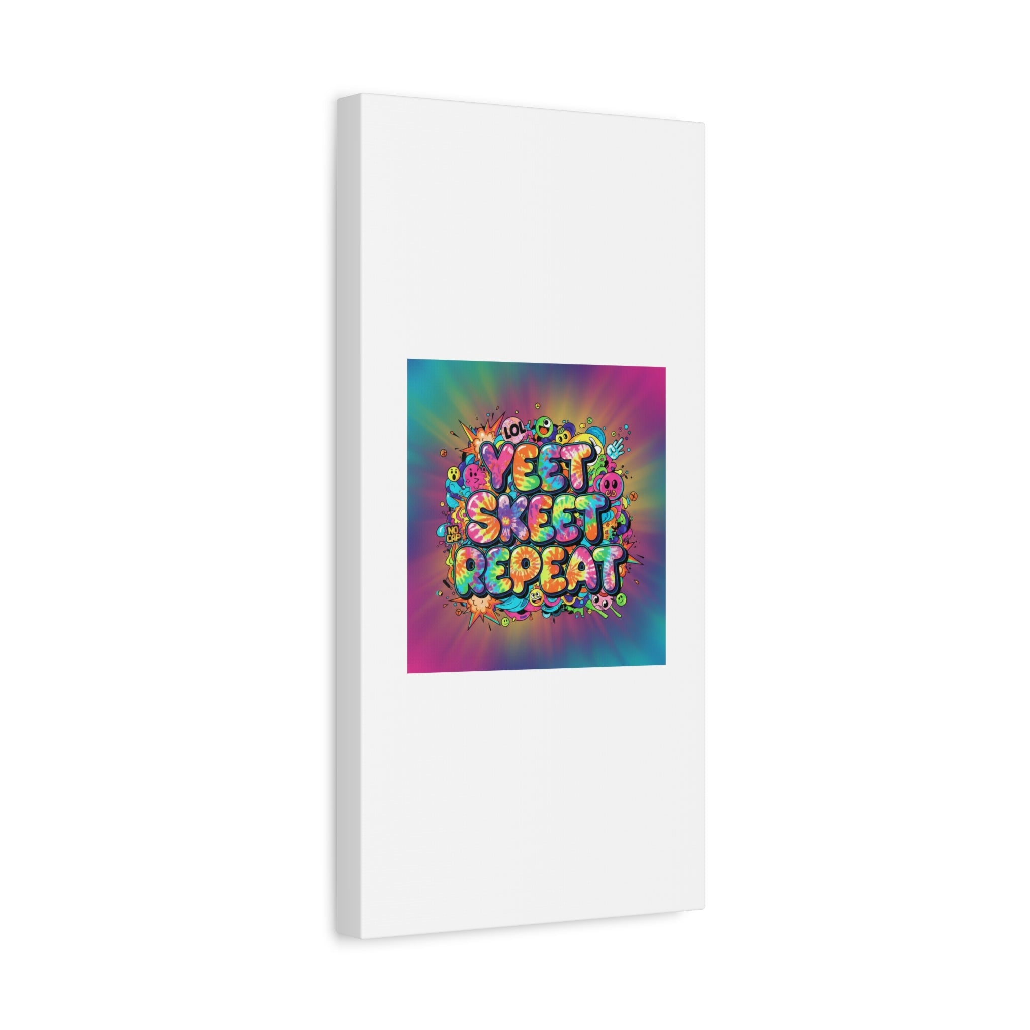 Yeet Skeet Repeat Canvas | Slogan & Glitch Graphic, Meme Phrase Wall Art