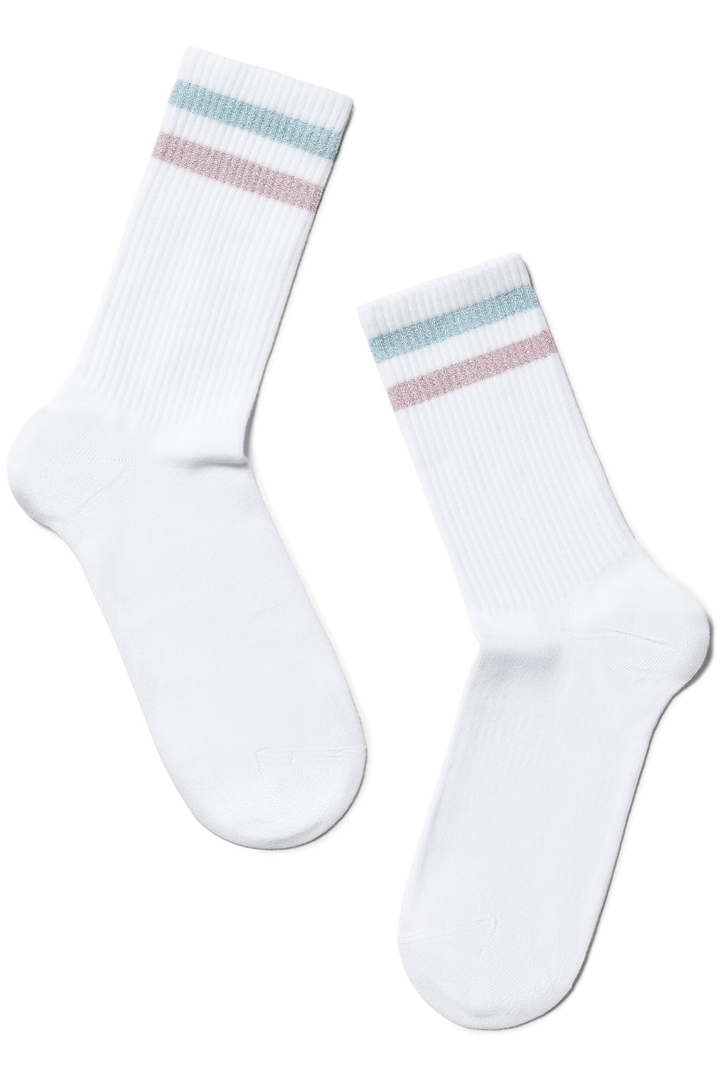 TheRanok.com Conte Cotton Long Socks Active 157 - Lurex Stripes — color detail