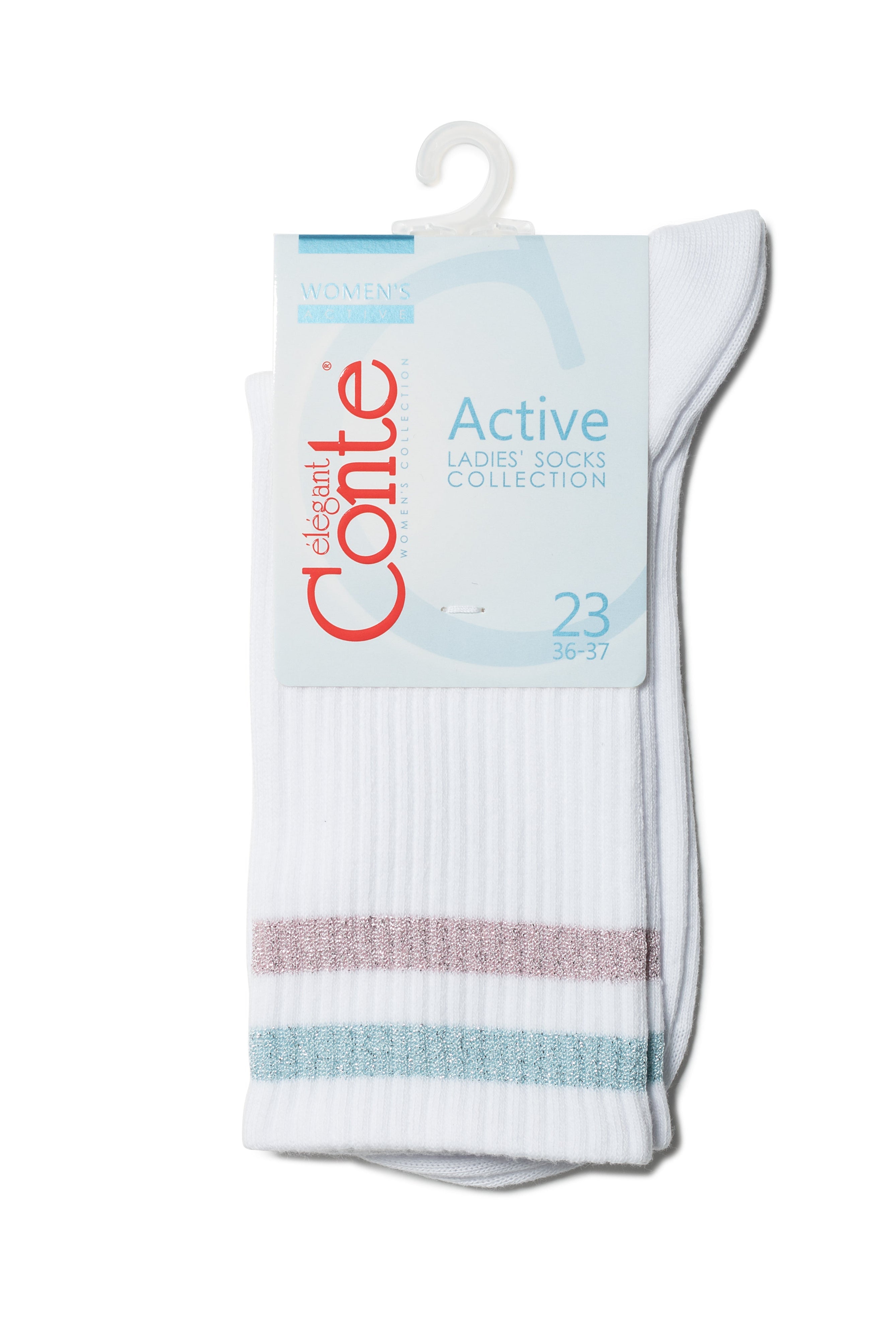 TheRanok.com Conte Cotton Long Socks Active 157 - Lurex Stripes — packaging