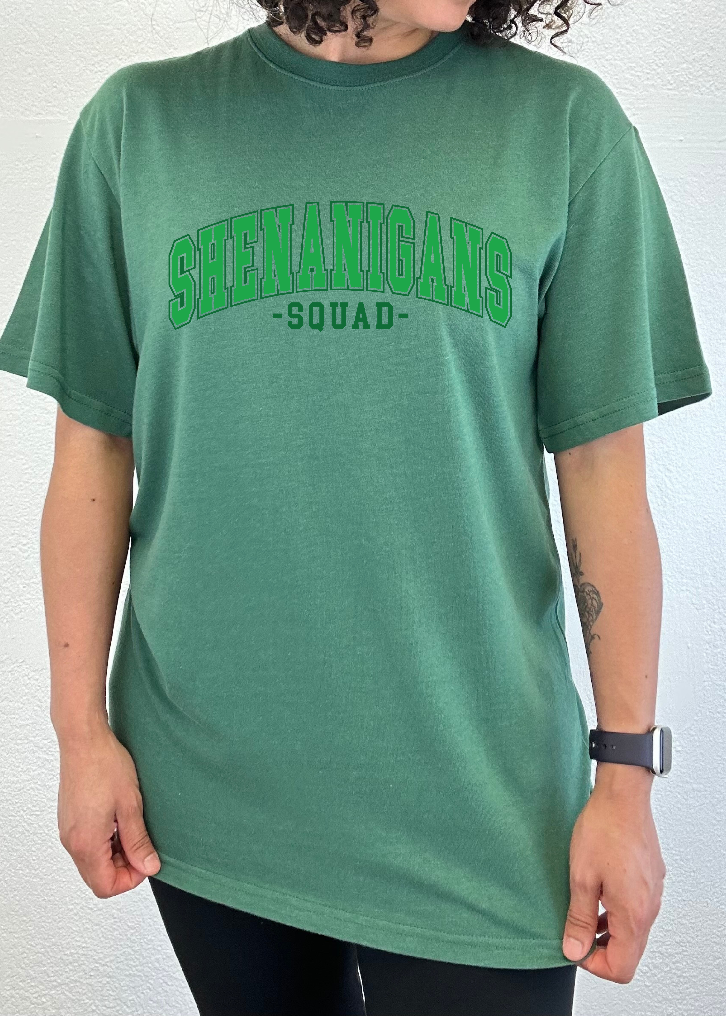 Spun Bamboo Shenanigans Squad Unisex Bamboo/Cotton Graphic T-Shirt — back view