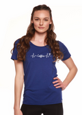 Spun Bamboo Heartbeat Coffee Printed Women's Bamboo/Cotton Short Sleeve Scoop Neck T-Shirt — main product shot