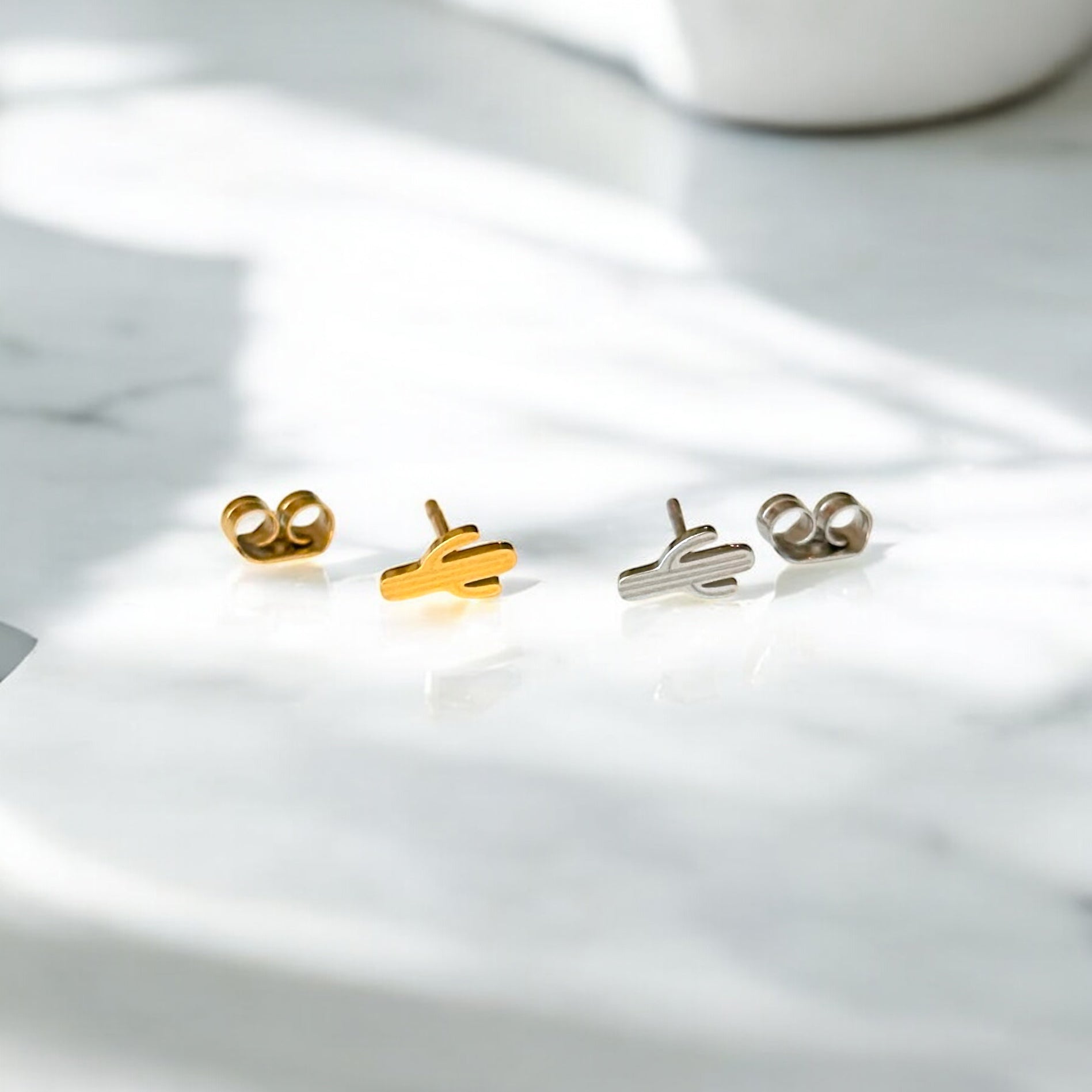 Desert Cactus Metal Stud Earrings – Plant Dosage LLC, view 4