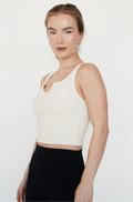 KIMITH BRAND I Am Self Love Ribbed Quick-Dry Butter Ivory Tank — main product shot