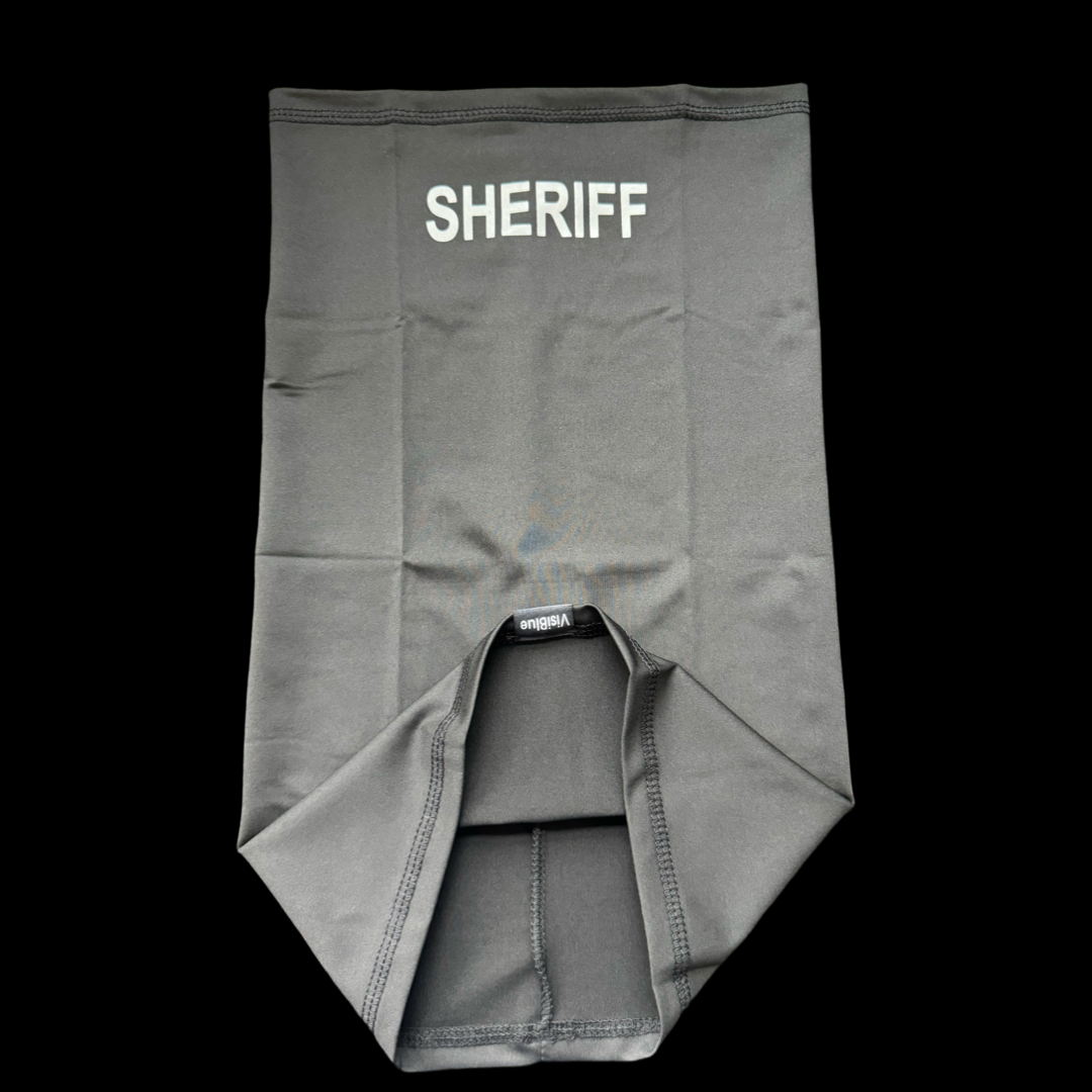 VisiBlue Neck Gaiter- BLACK SHERIFF — VisiBlue tactical gear for law enforcement
