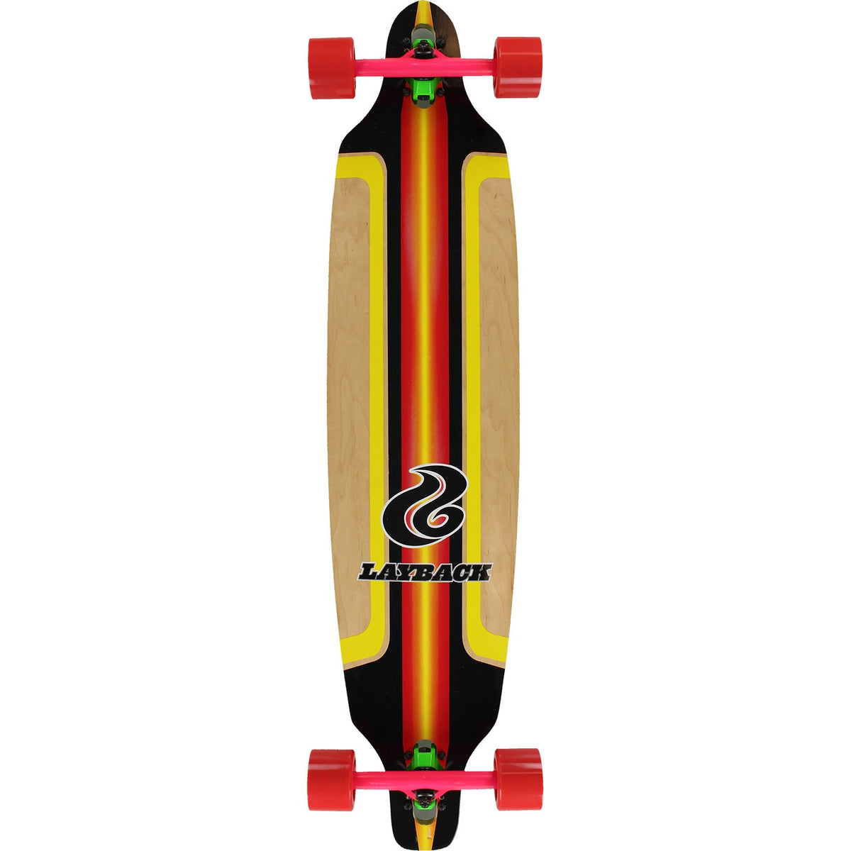 Layback Finish Line Bamboo DT Longboard Complete - 9.5" Red by Skates USA